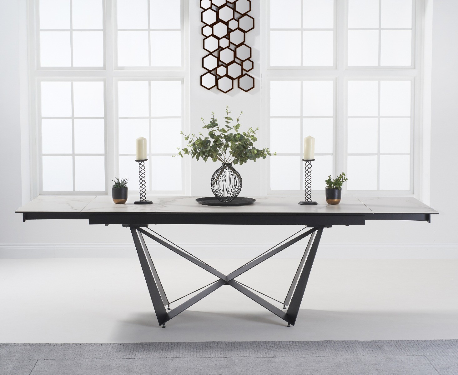 Extending Blenheim 180cm White Ceramic Dining Table