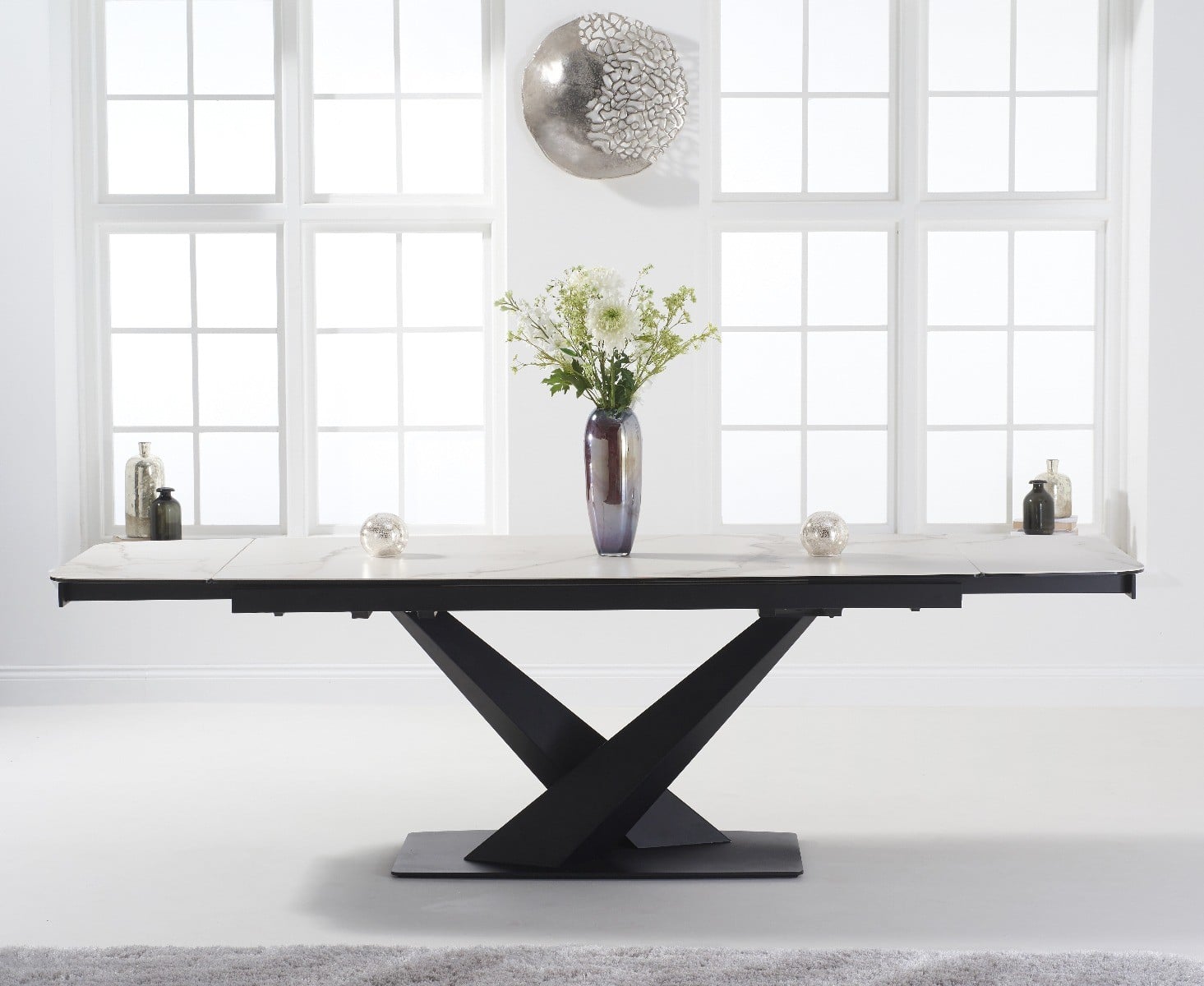 Extending Jacob 180cm White Ceramic Dining Table