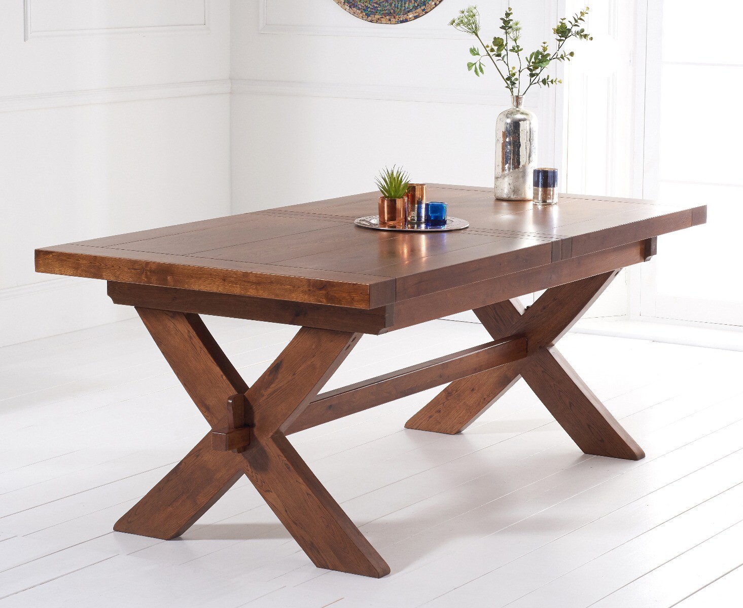 Extending Buckley 200cm Dark Oak Dining Table | Oak&More