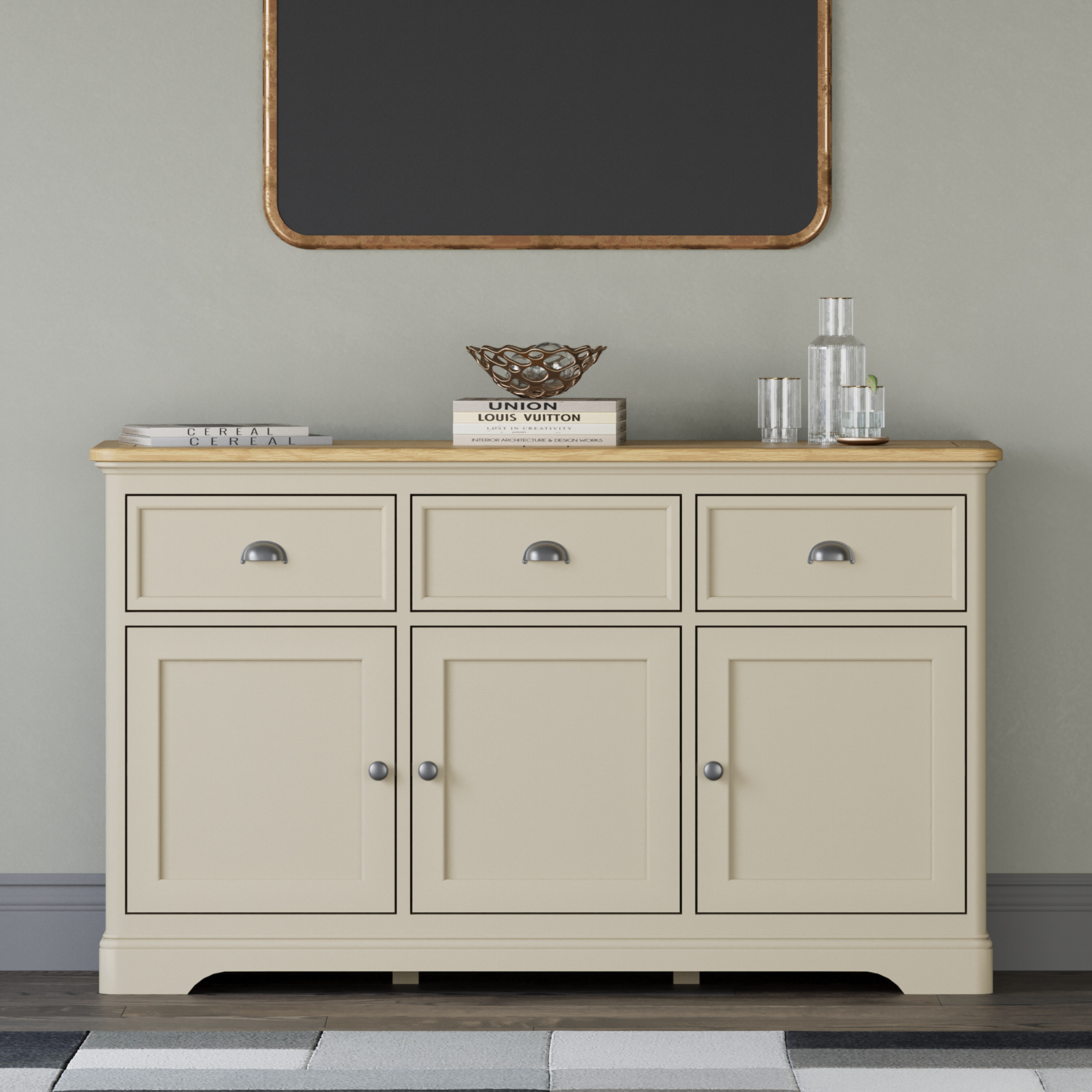 Madley Oak and Cream Painted Large Sideboard