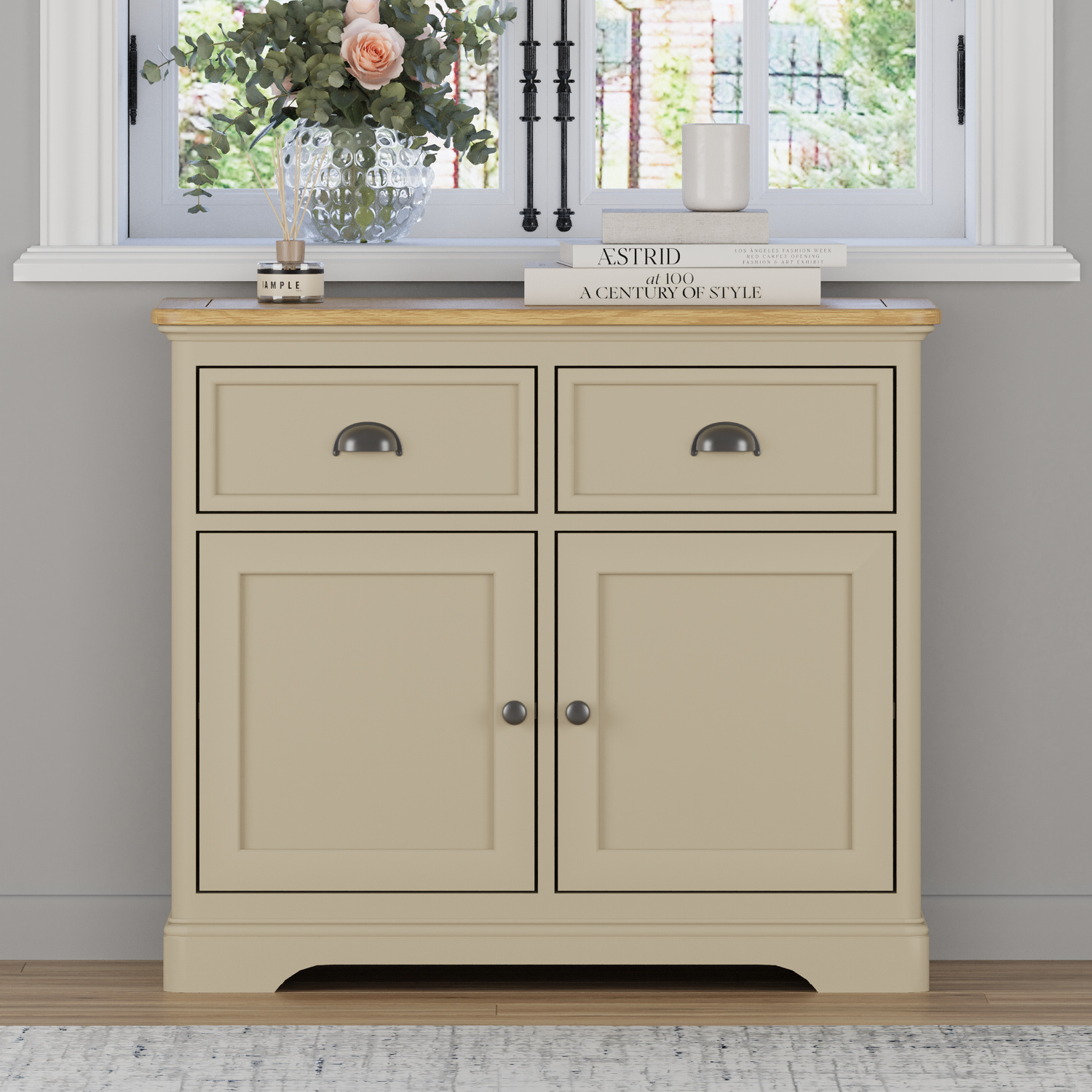 Madley Oak and Cream Painted Small Sideboard Madley Oak and Cream Painted Small Sideboard