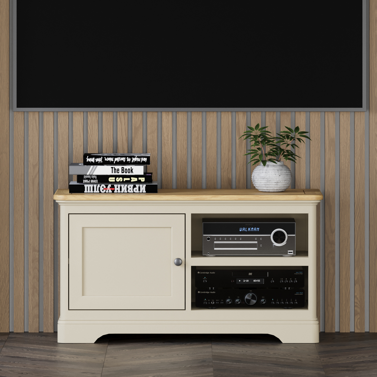 Madley Oak and Cream Painted Small TV Cabinet