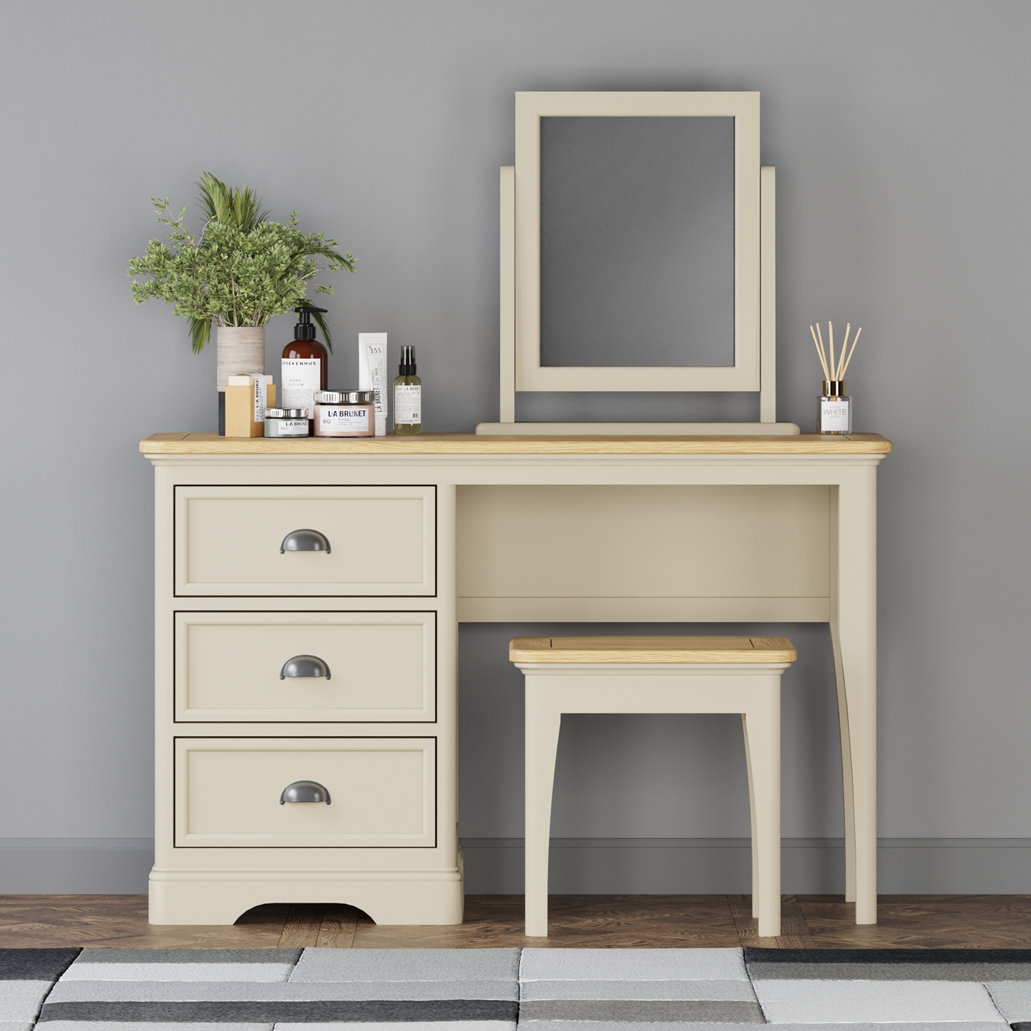 Madley Oak And Cream Painted Dressing Table Set