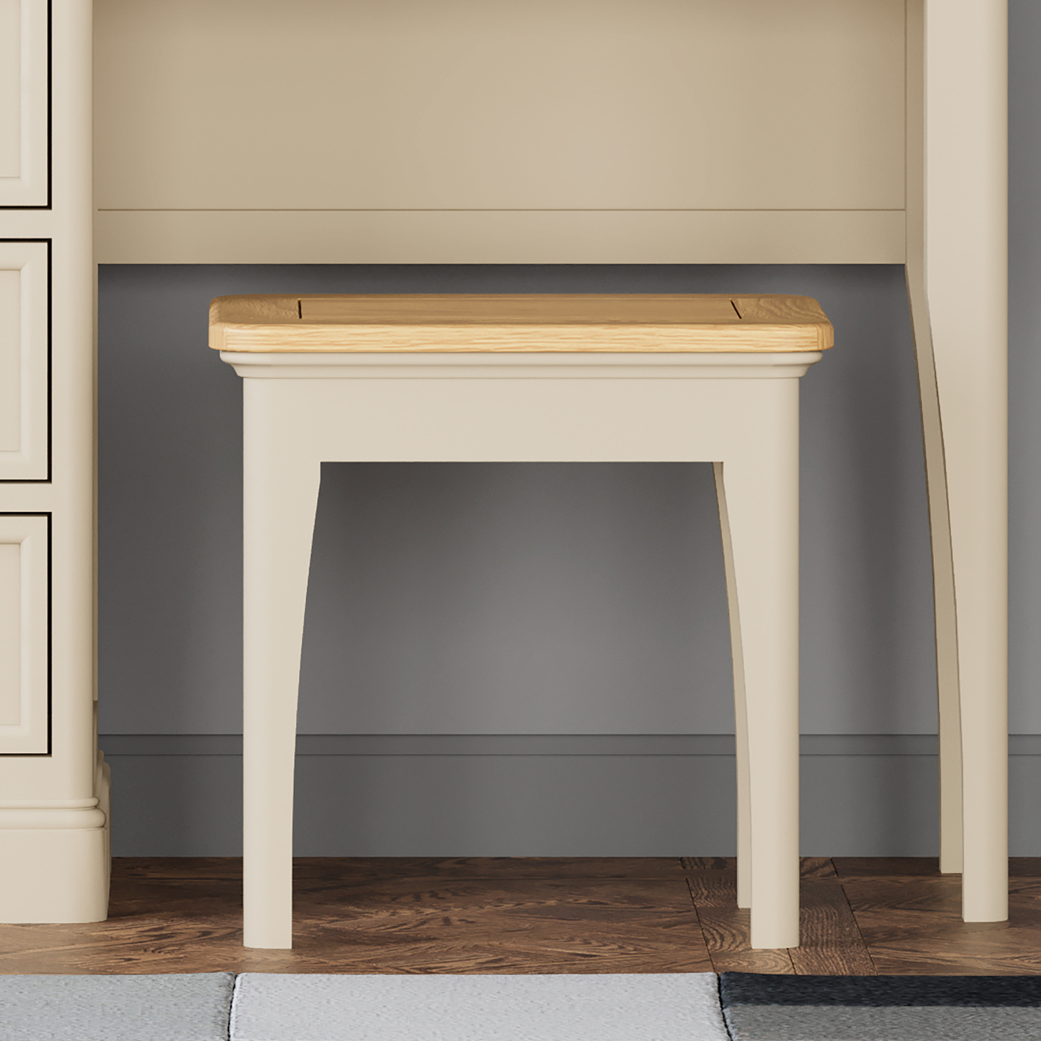 Madley Oak And Cream Painted Dressing Table Stool