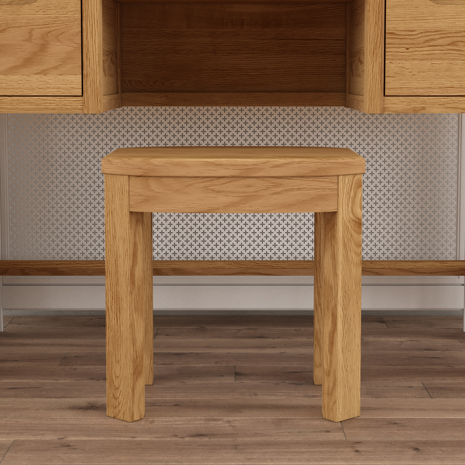 Somerton Curved Solid Oak Dressing Stool