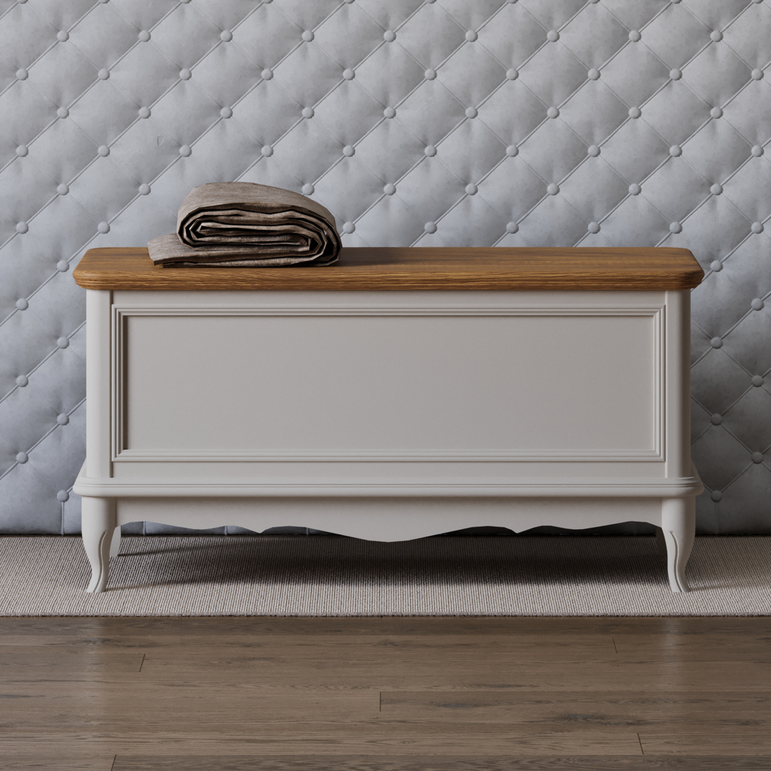 Chateau Oak And Soft White Painted Blanket Box