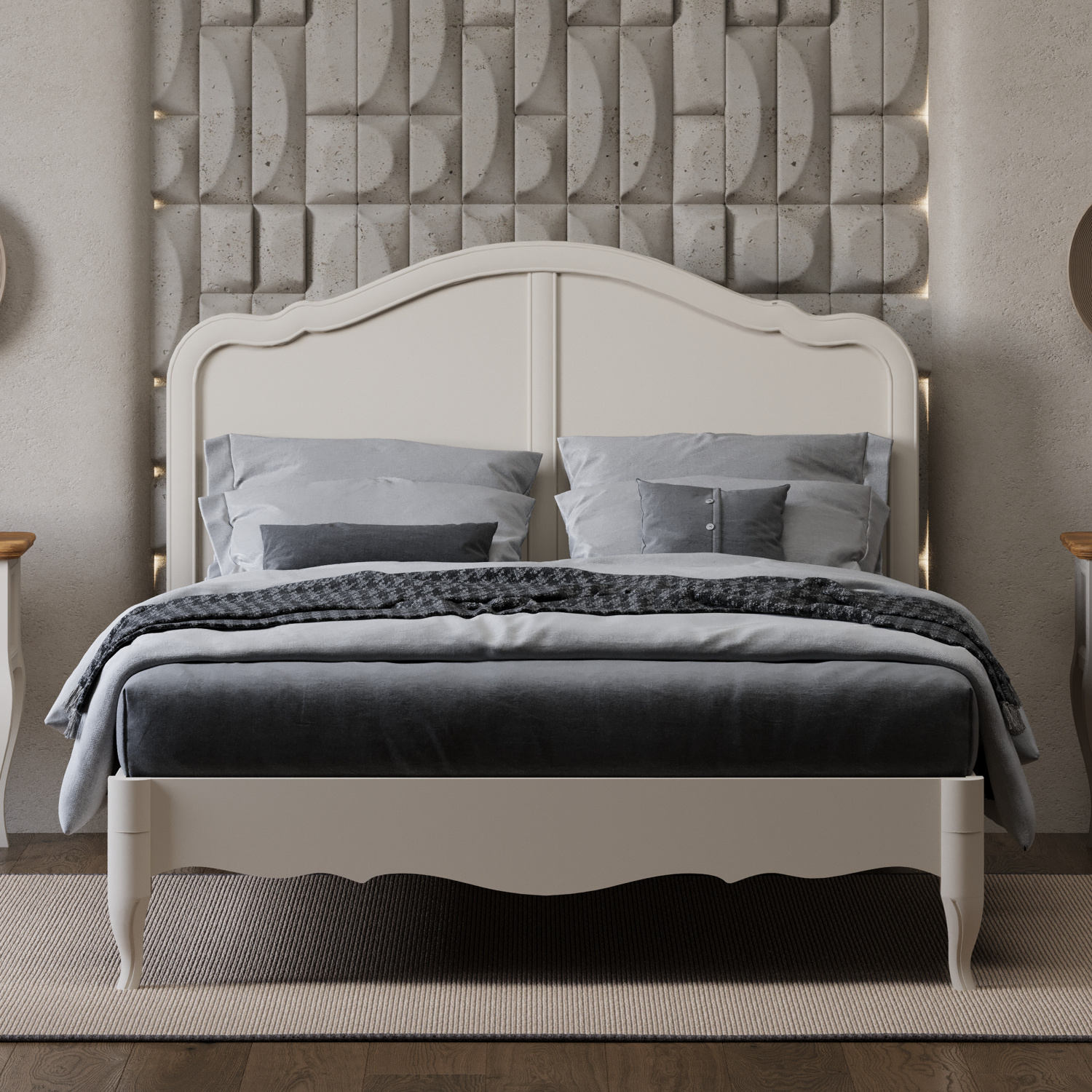 Chateau Soft White Painted Double Bed