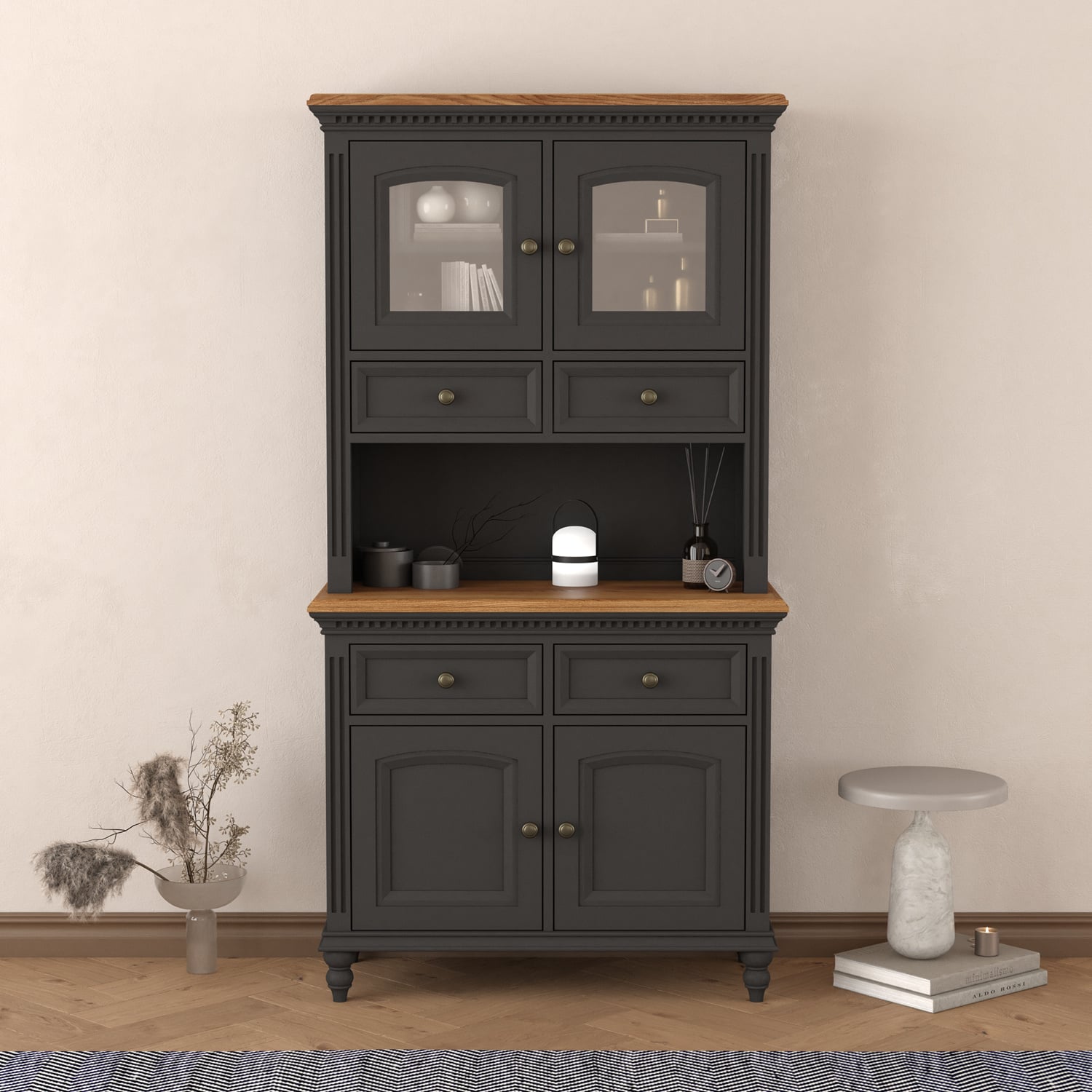 Francis Oak And Charcoal Grey Painted Small Dresser