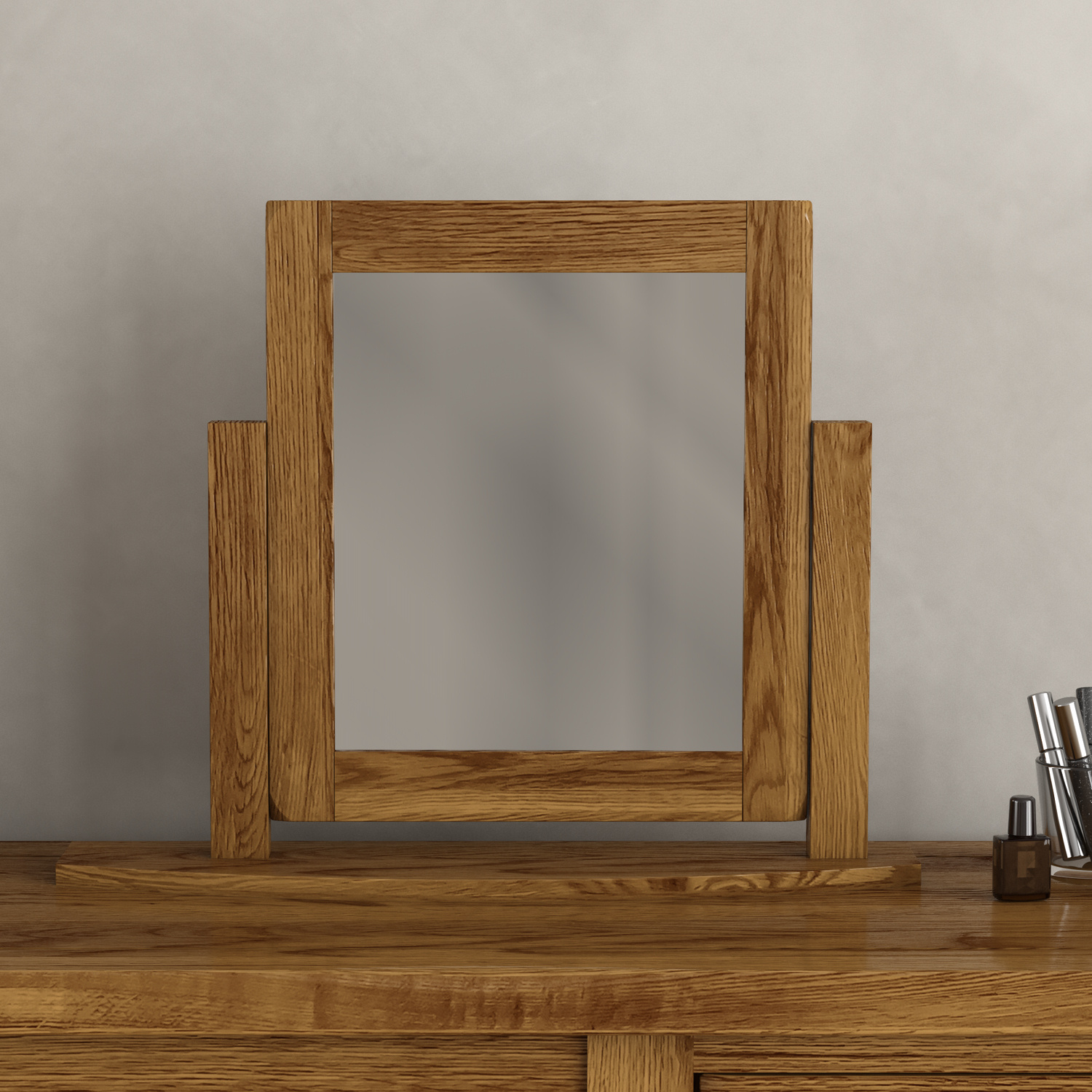 Harrogate Rustic Solid Oak Swivel Dressing Table Mirror