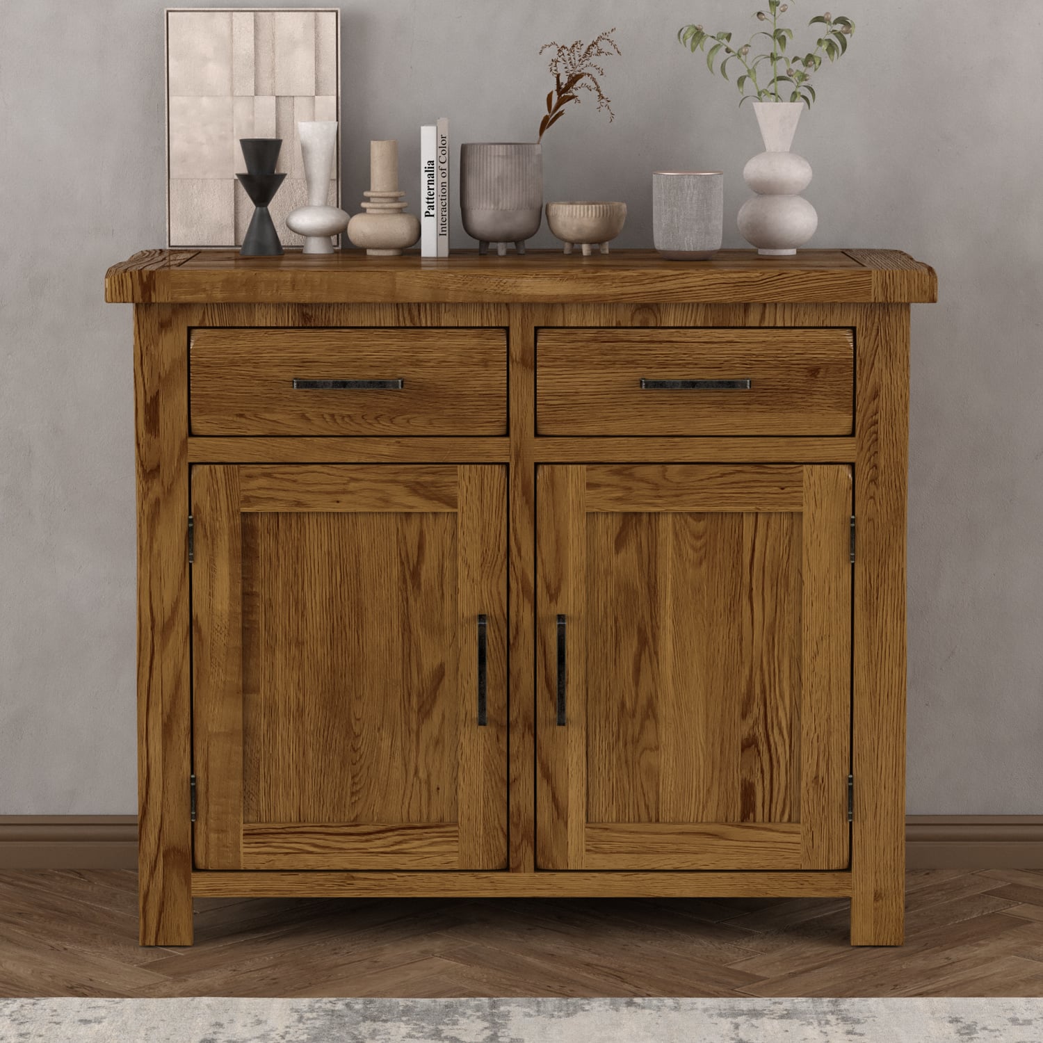 Harrogate Rustic Solid Oak Small Sideboard