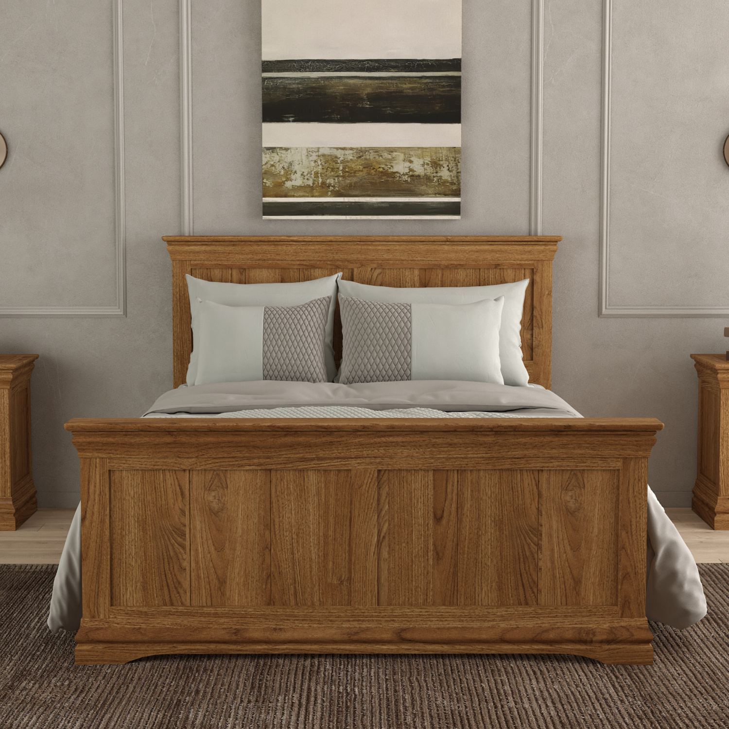 Burford Rustic Solid Oak Double Bed Burford Rustic Solid Oak Double Bed