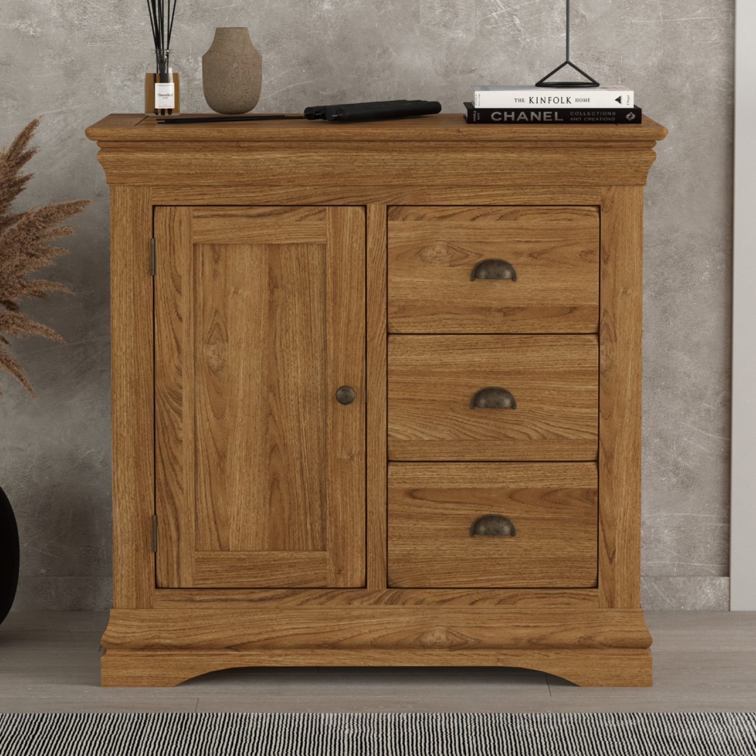Burford Rustic Solid Oak Hallway Sideboard