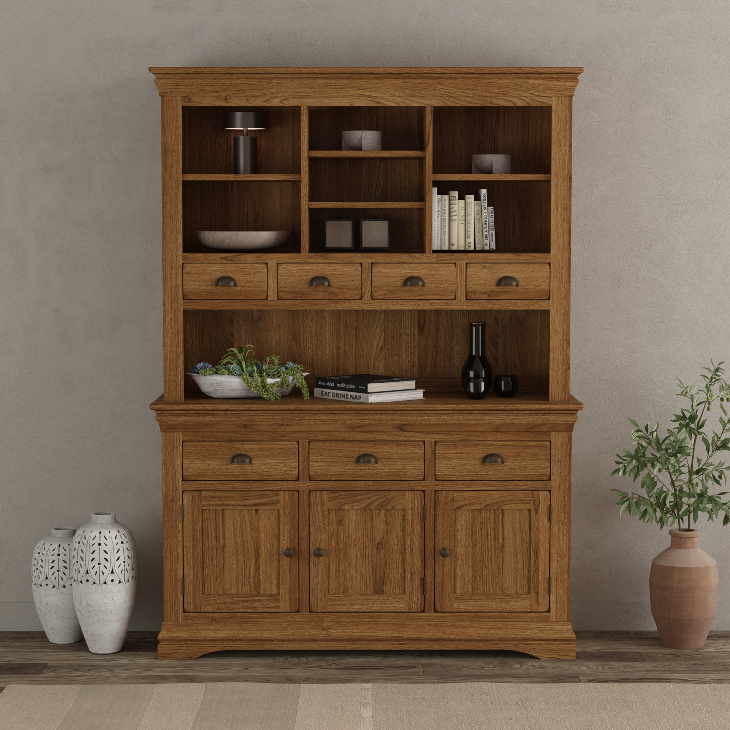 Burford Rustic Solid Oak Large Dresser