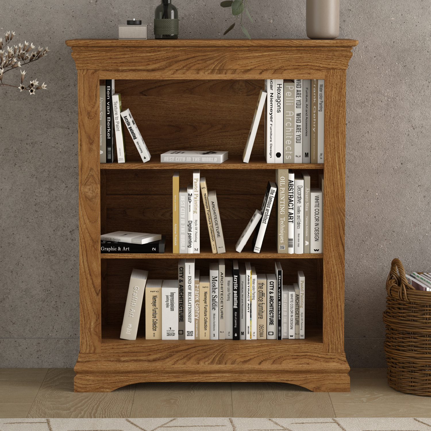 Burford Rustic Solid Oak Small Bookcase