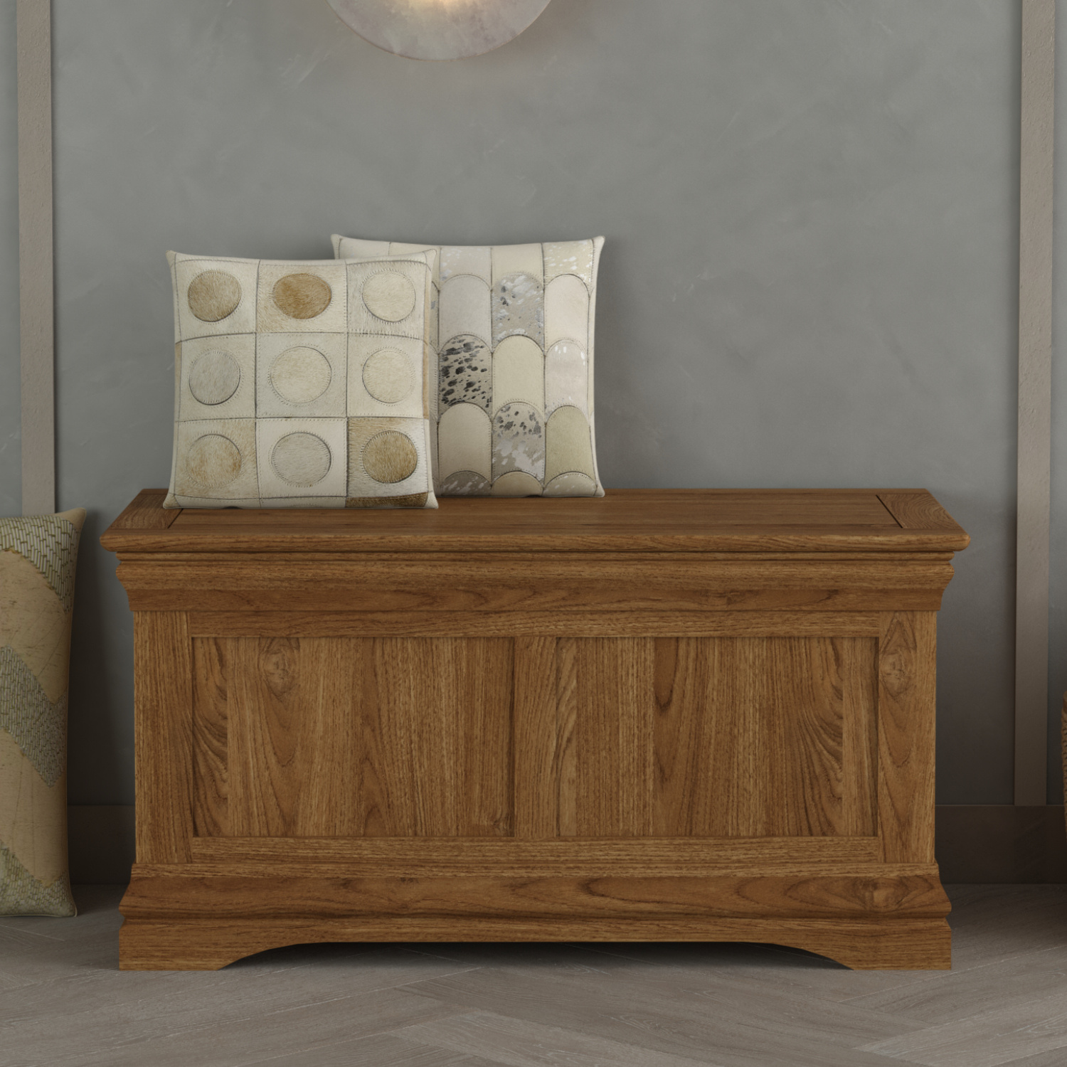 Burford Rustic Solid Oak Blanket Box