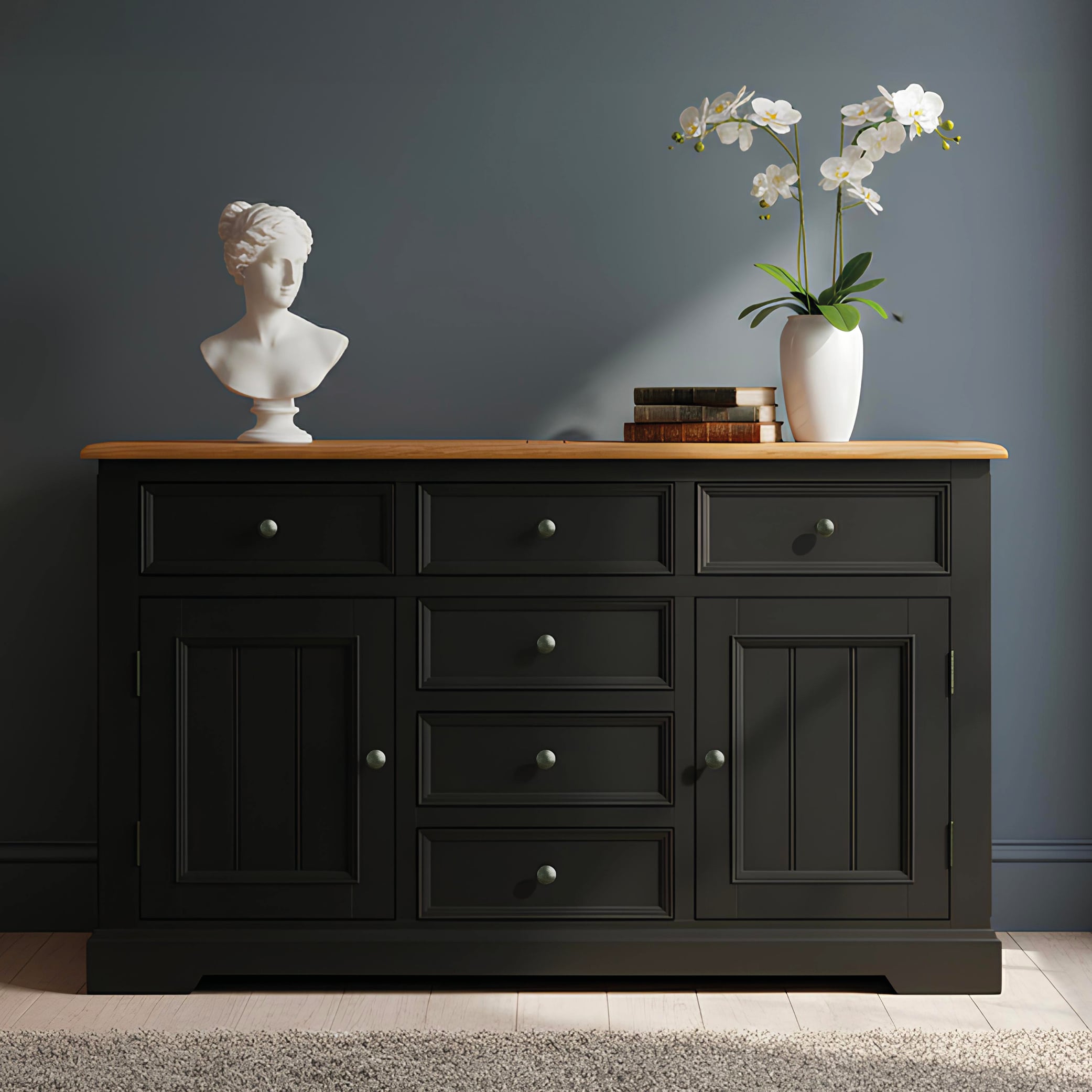 Charlton Oak And Black Painted Large Sideboard