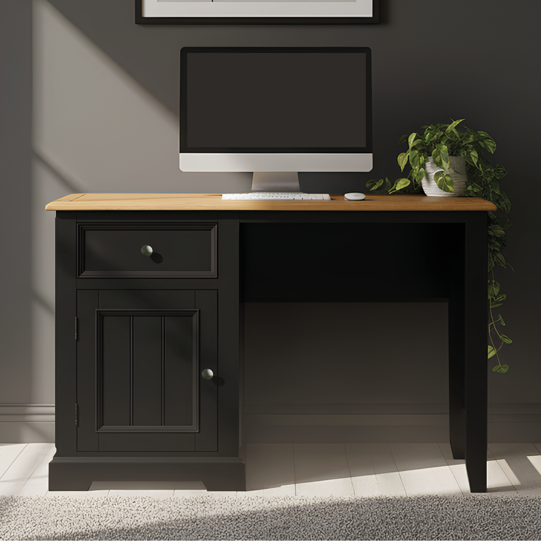 Charlton Oak And Black Painted Computer Desk
