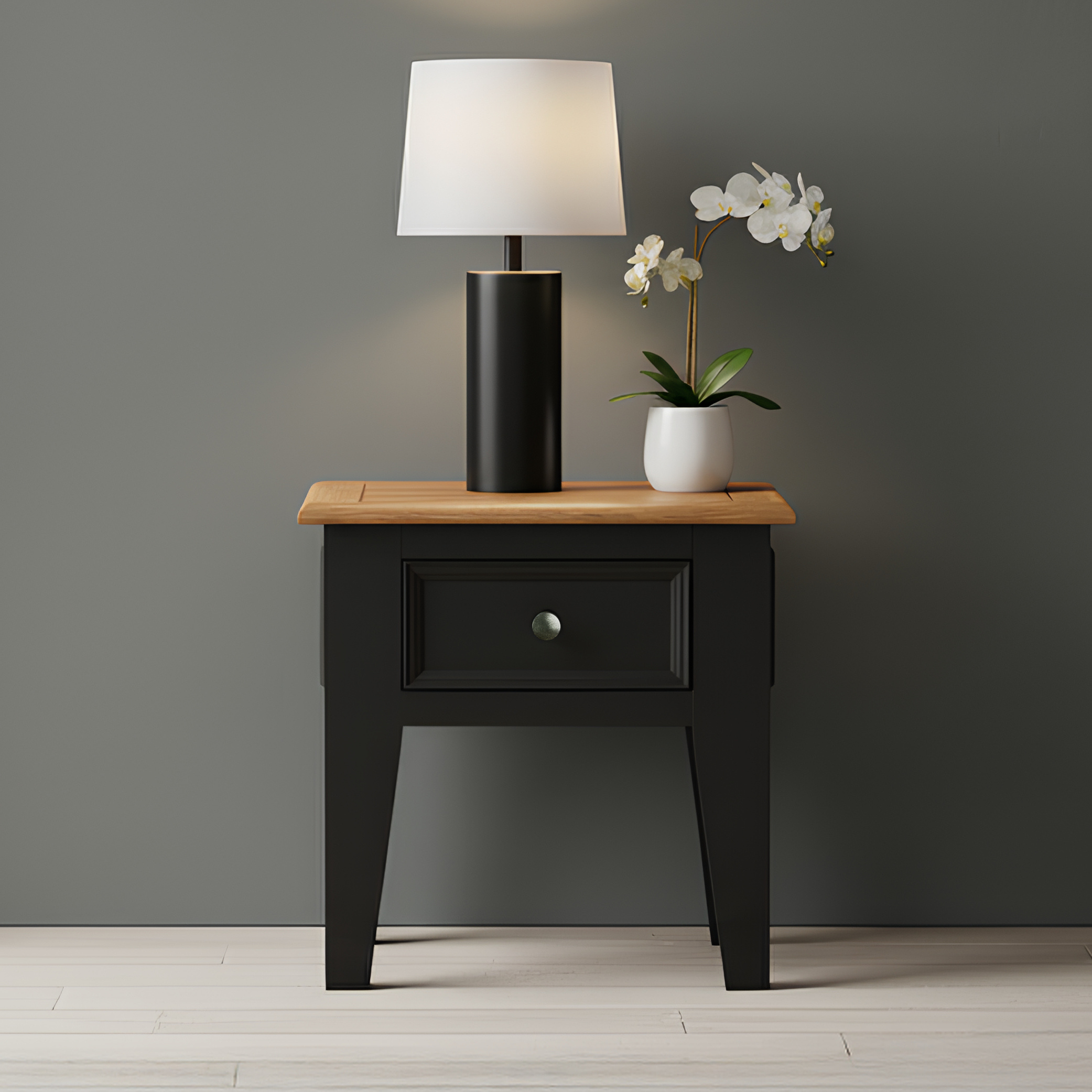 Charlton Oak And Black Painted Lamp Table