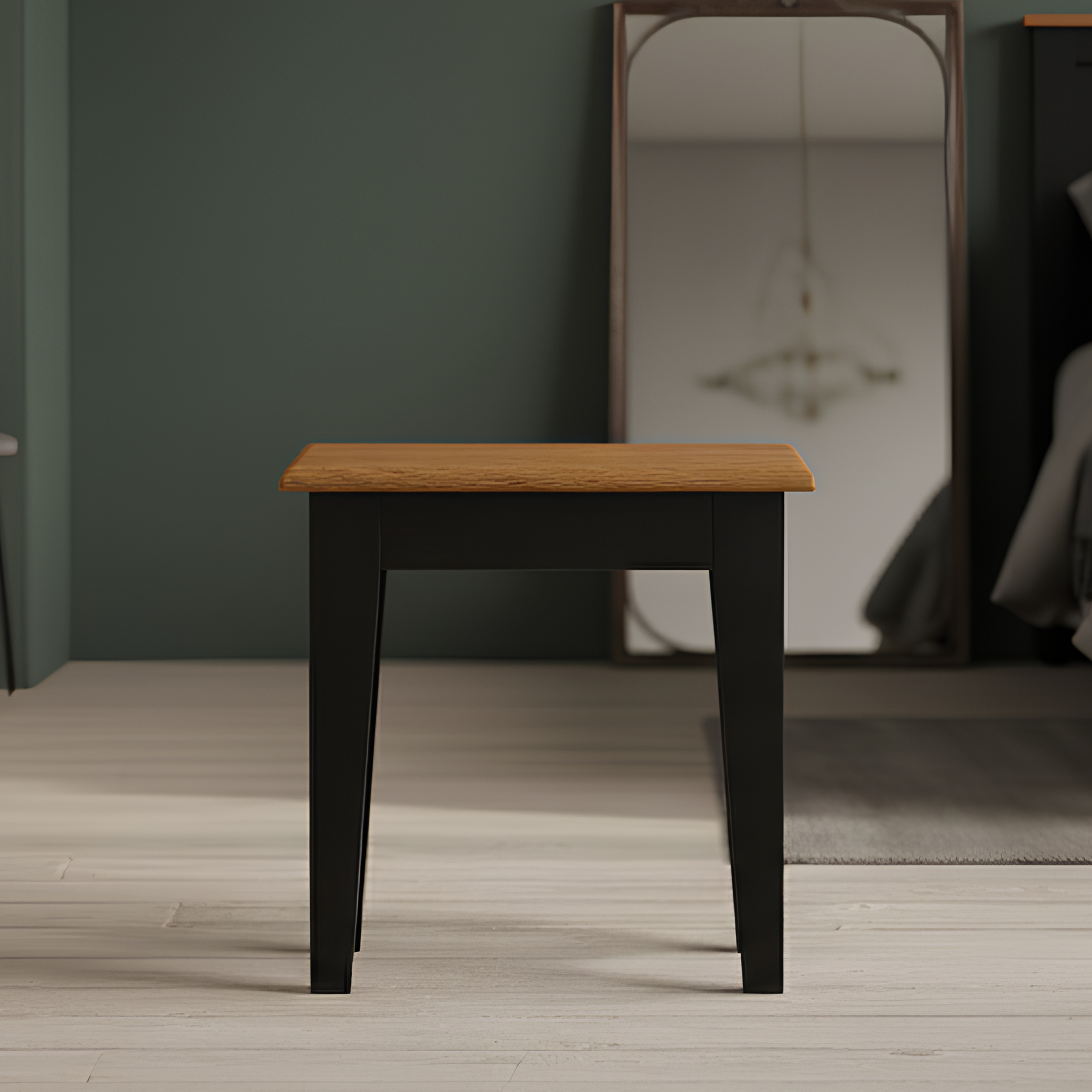 Charlton Oak And Black Painted Dressing Table Stool