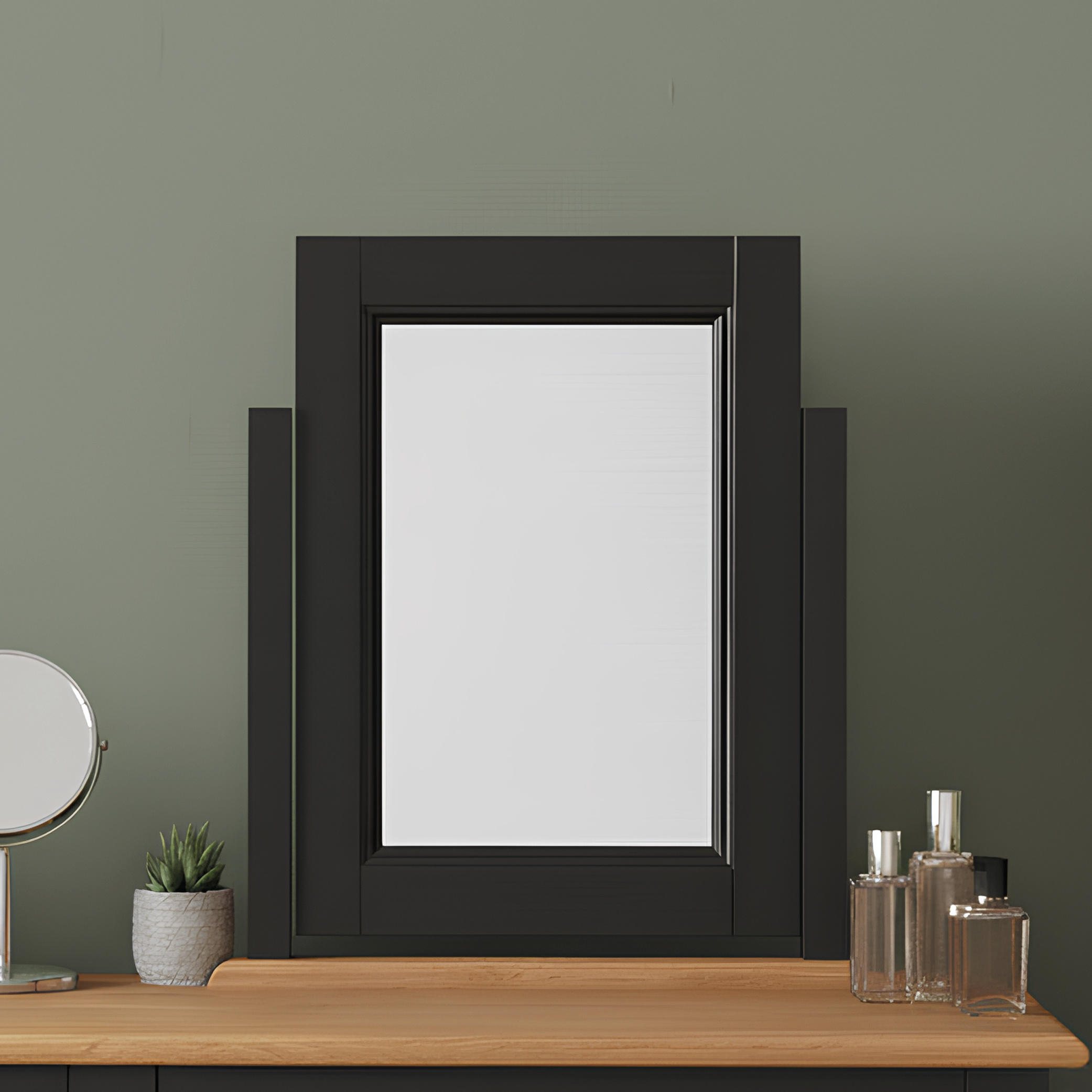Charlton Oak And Black Painted Dressing Table Mirror