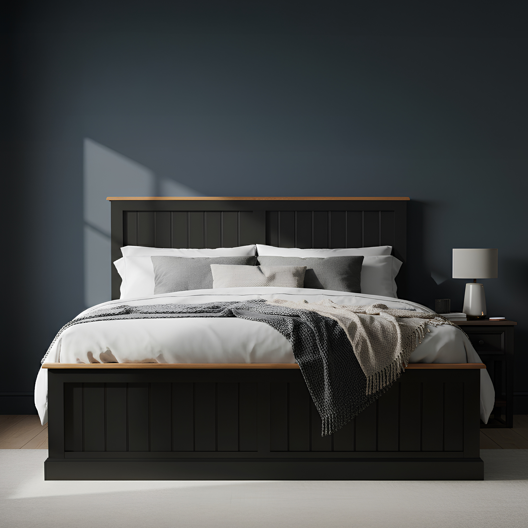 Charlton Oak And Black Painted Super King Bed