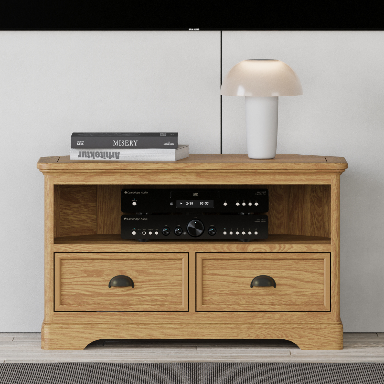 Cambridge Solid Oak Corner Tv Cabinet