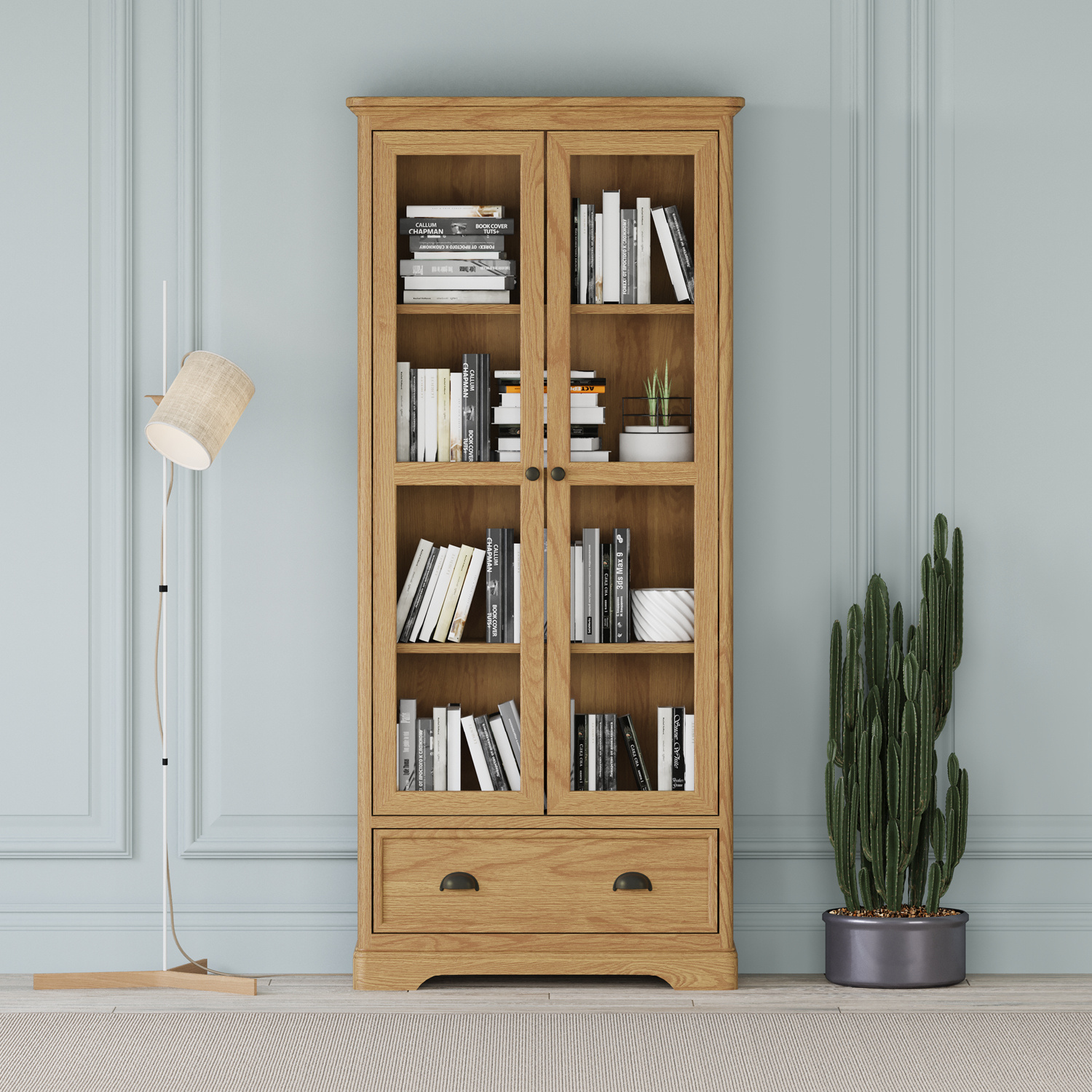 Cambridge Solid Oak Glazed Display Cabinet