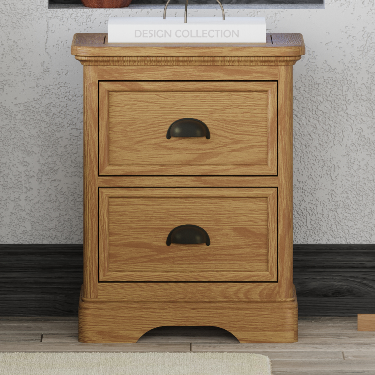 Cambridge Solid Oak 2 Drawer Bedside Chest Cambridge Solid Oak 2 Drawer Bedside Chest