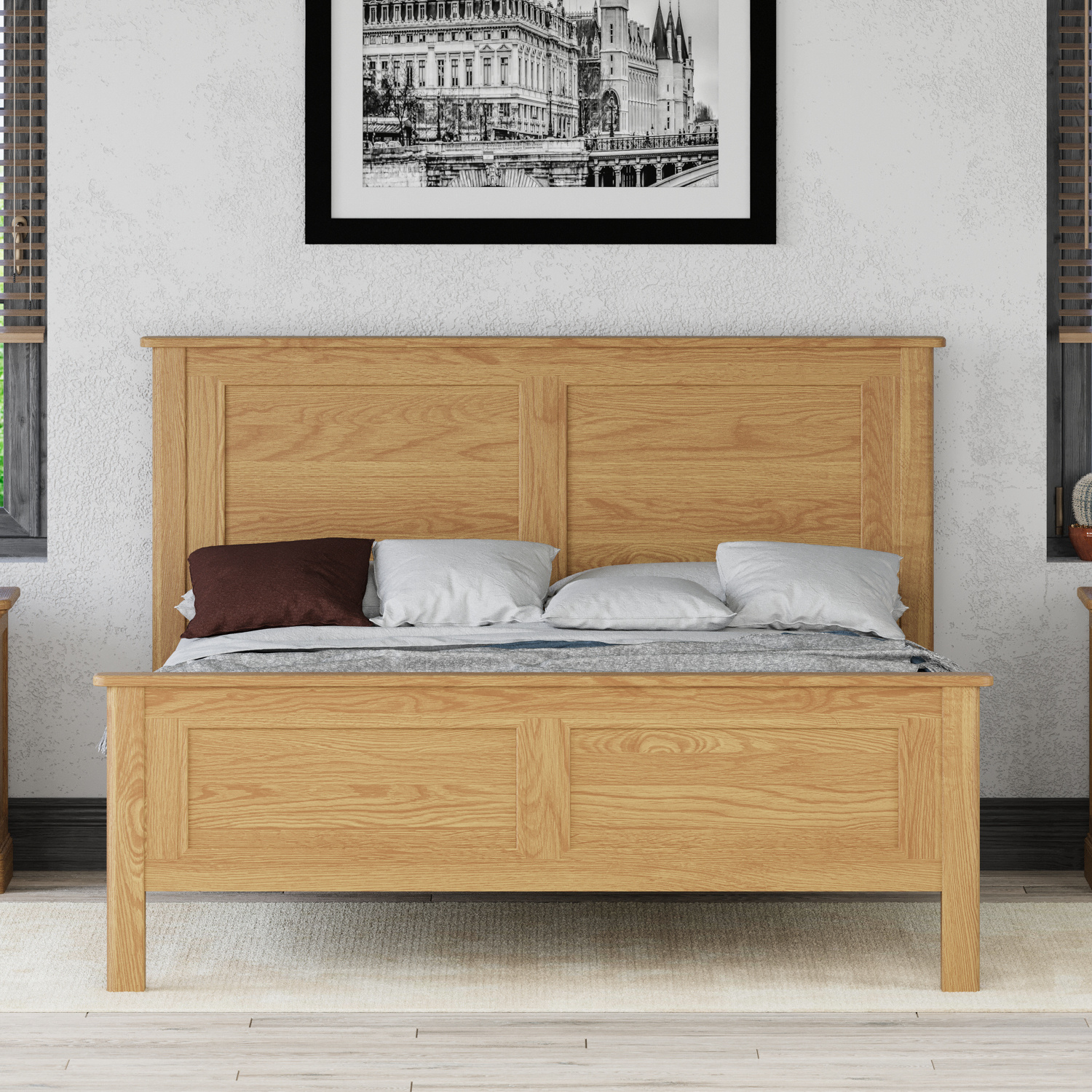 Cambridge Solid Oak Double Bed