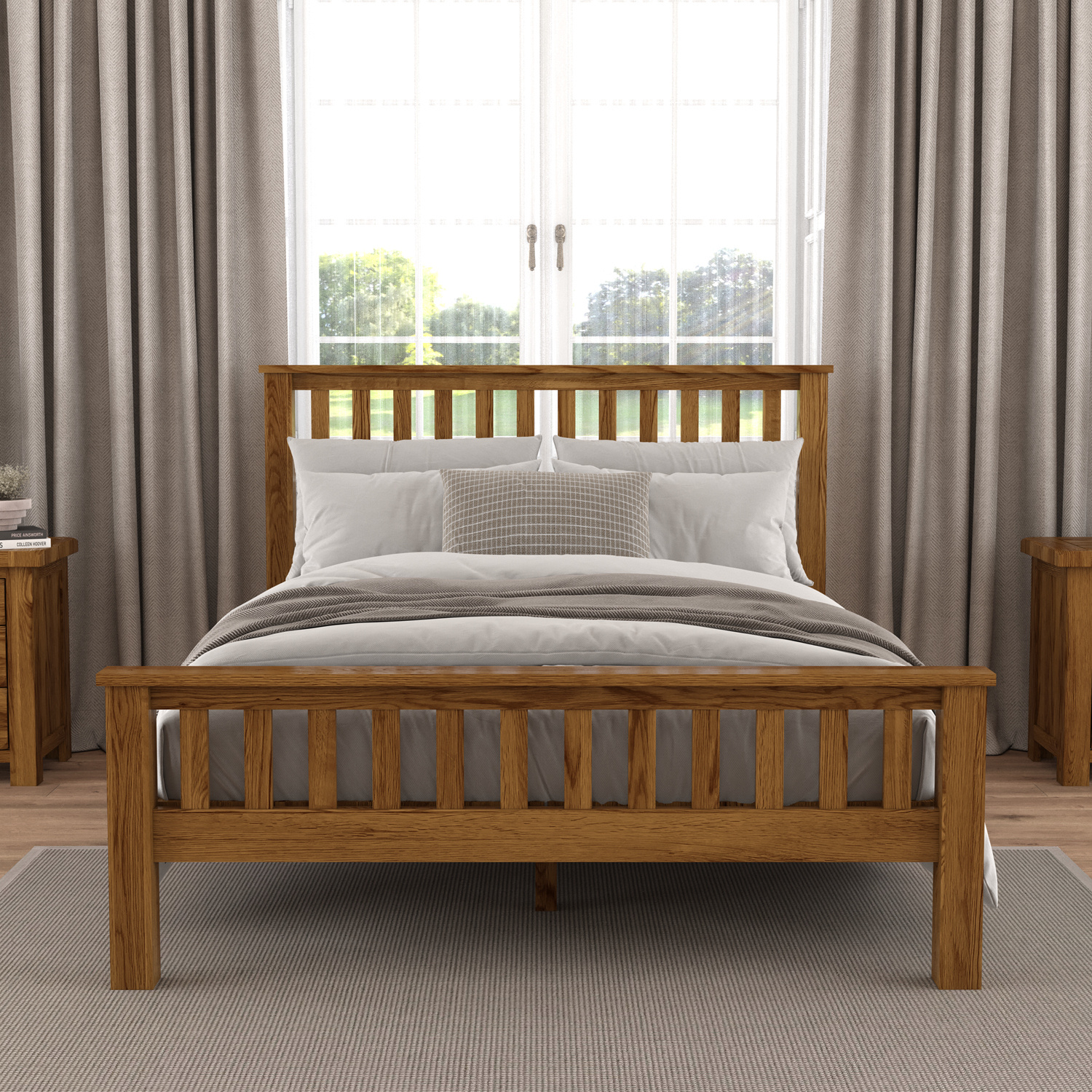 Click to view product details and reviews for Harrogate Rustic Solid Oak Double Bed. Click to view product details and reviews for Harrogate Rustic Solid Oak Double Bed.