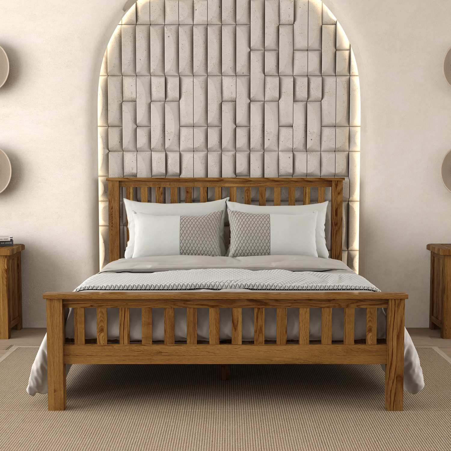 Harrogate Rustic Solid Oak Kingsize Bed