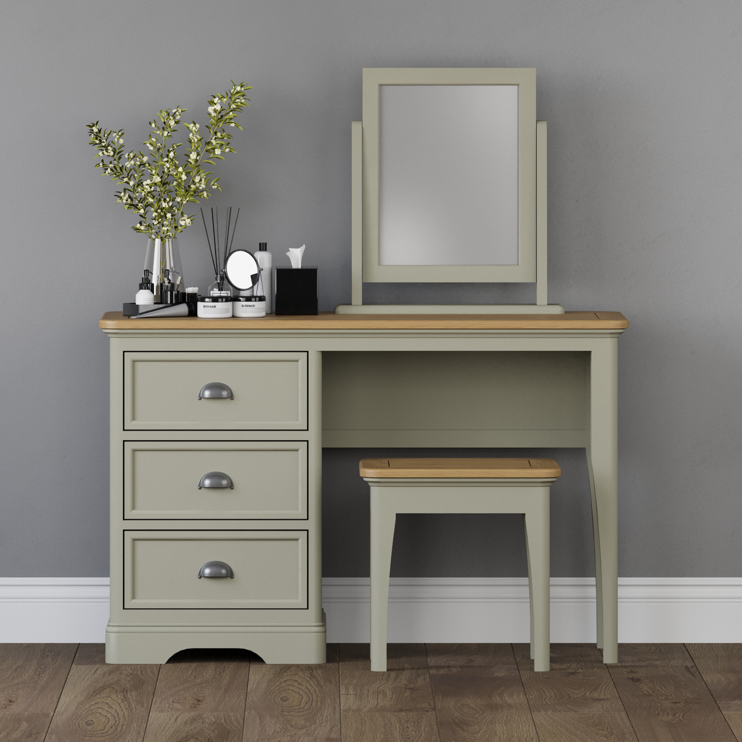 Brampton Soft Green Painted Dressing Table Set
