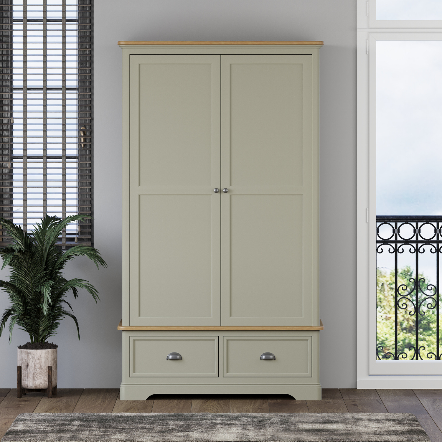 Brampton Soft Green Painted Double Wardrobe