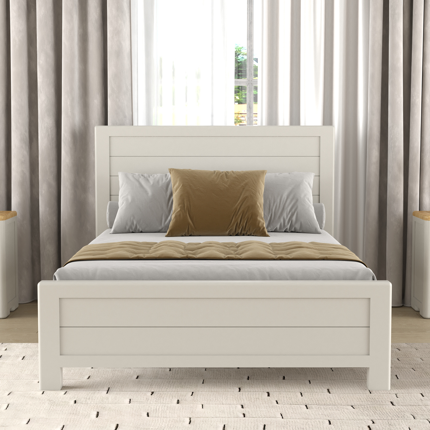 Alba Soft White Painted Double Bed thumbnail