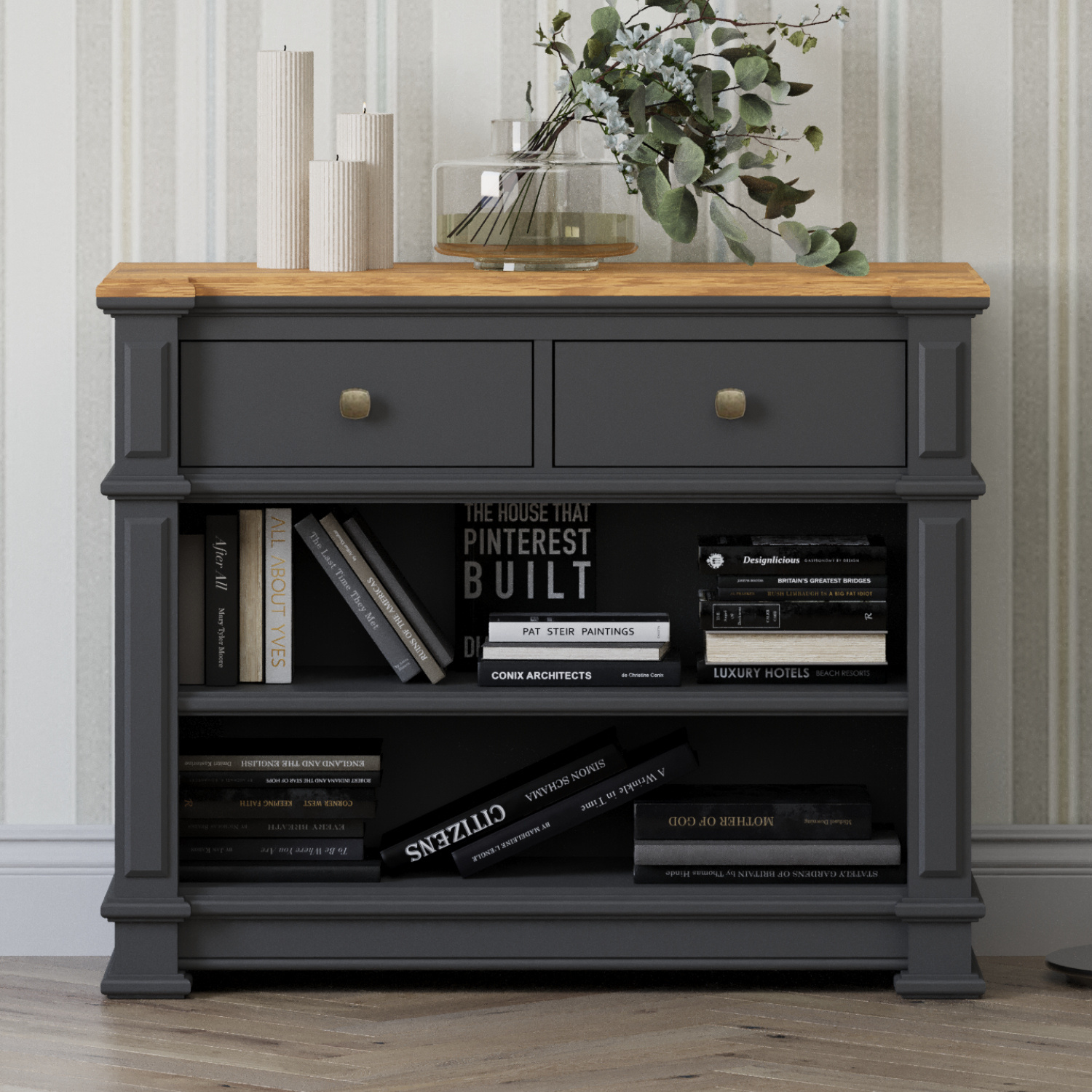 Lawson Oak and Charcoal Grey Painted Console Table