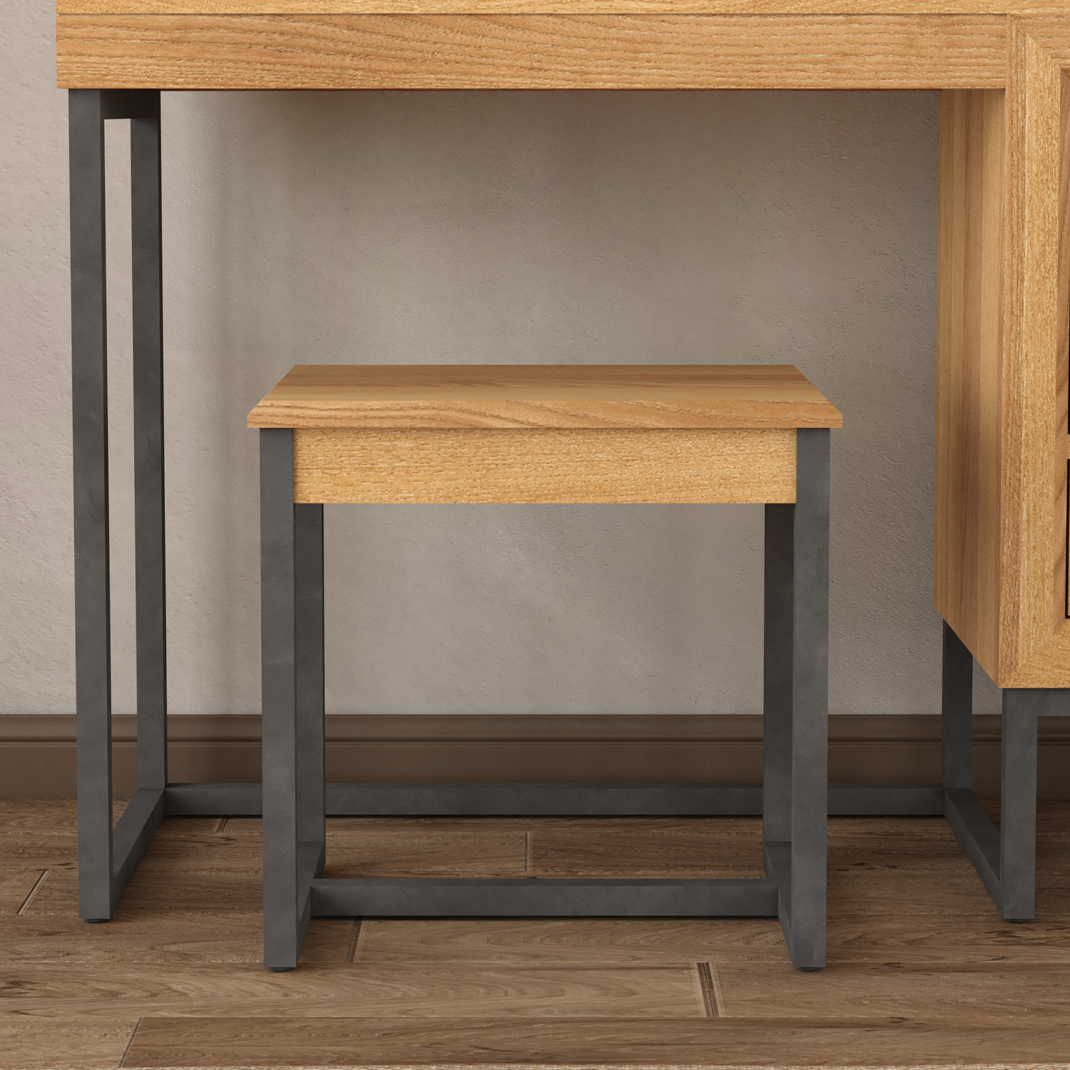 Loft Solid Oak Dressing Table Stool