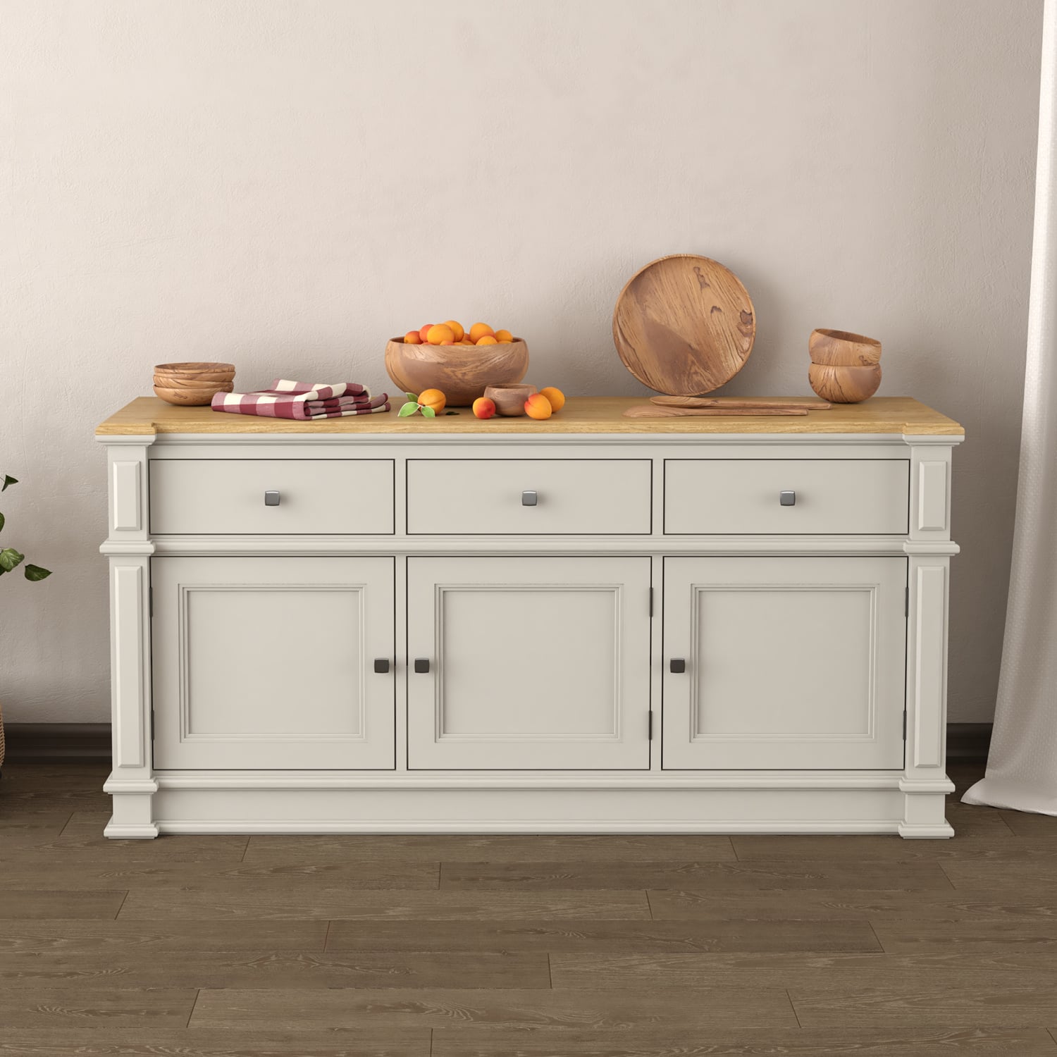 Lawson Oak And Soft White Painted Extra Large Sideboard