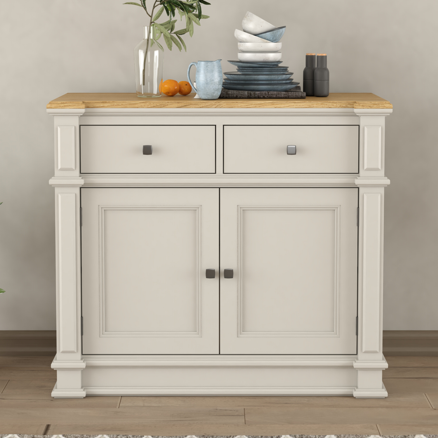 Lawson Oak And Soft White Painted Small Sideboard