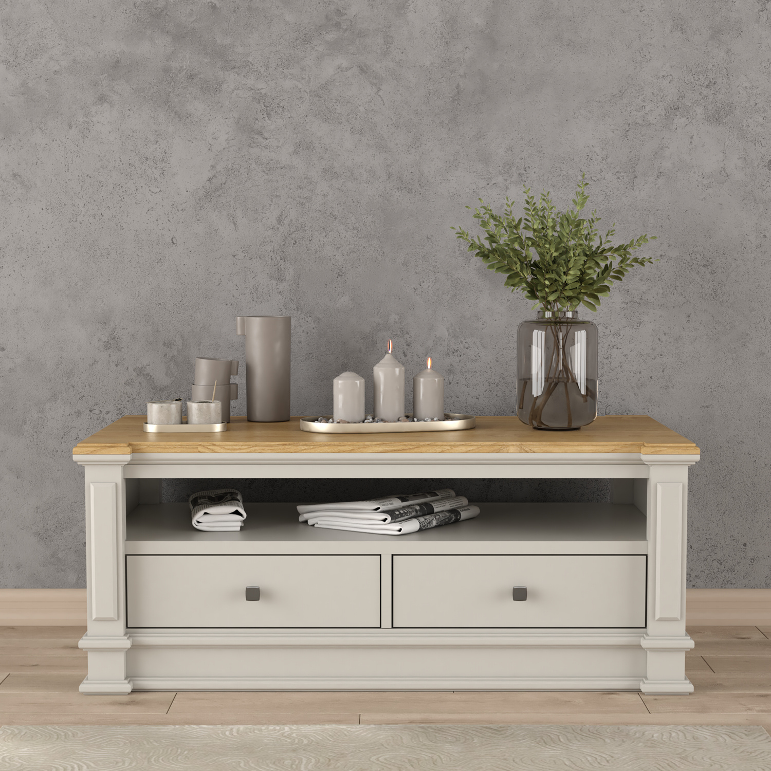 Lawson Oak And Soft White Painted Coffee Table