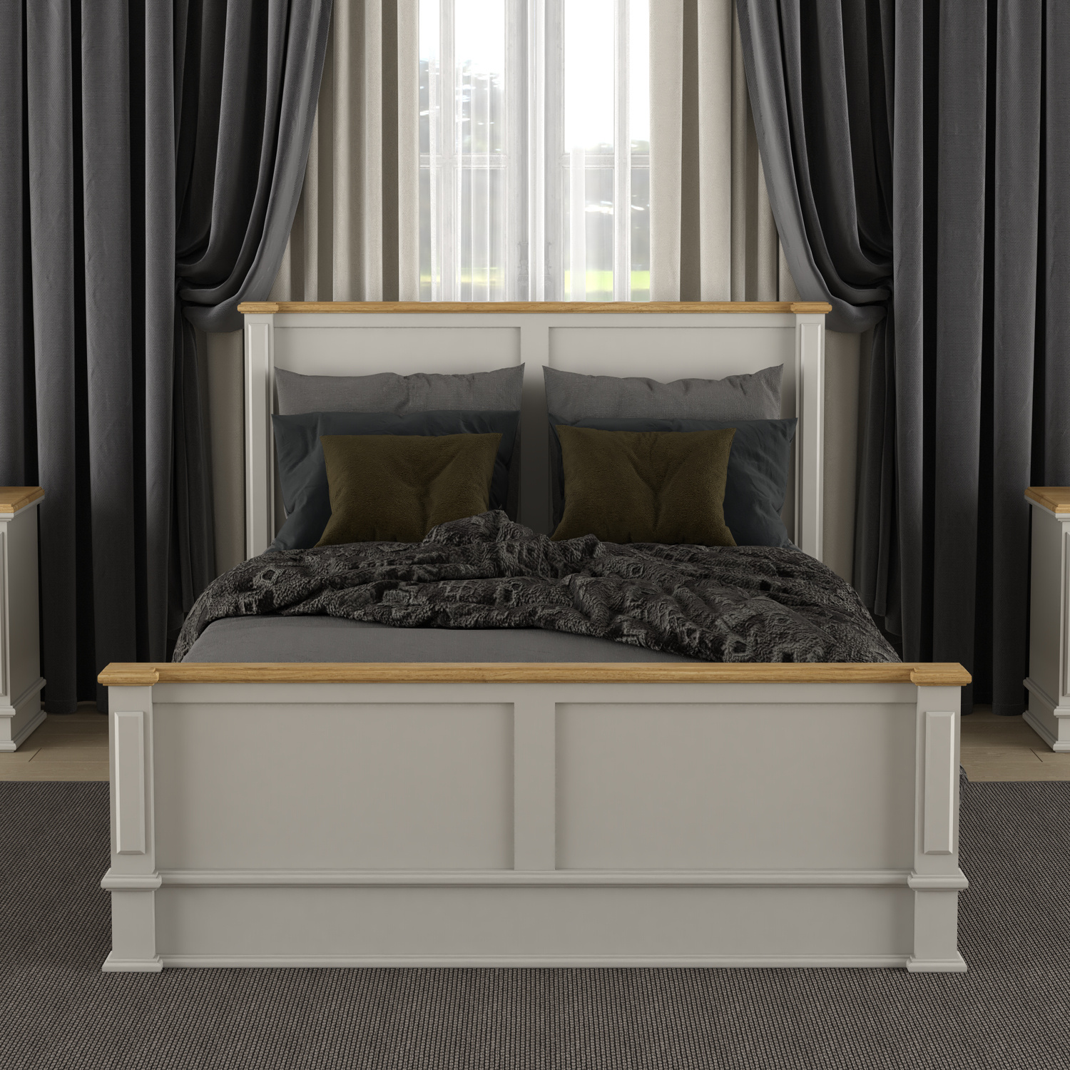 Lawson Oak and Soft White Painted Double Bed Lawson Oak and Soft White Painted Double Bed