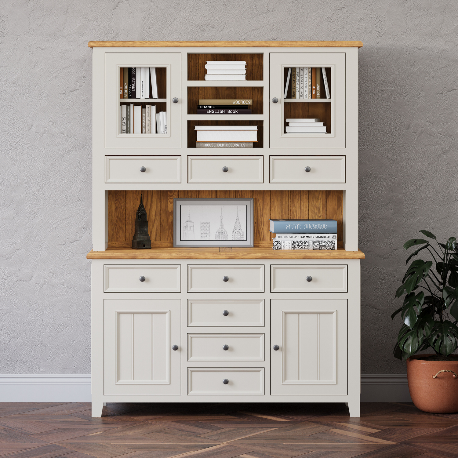 Weymouth Oak And Soft White Painted Large Dresser