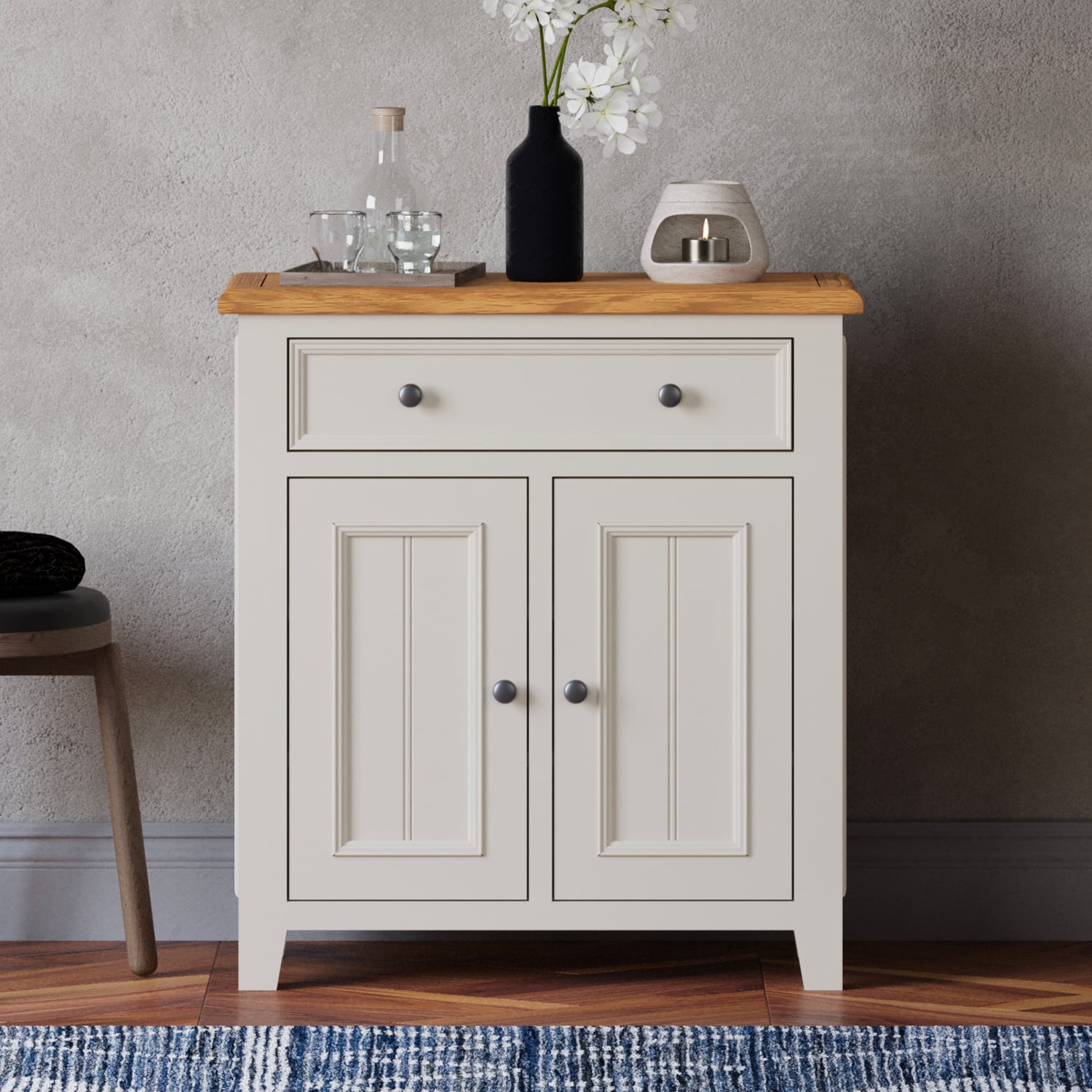 Weymouth Oak And Soft White Painted Hallway Sideboard