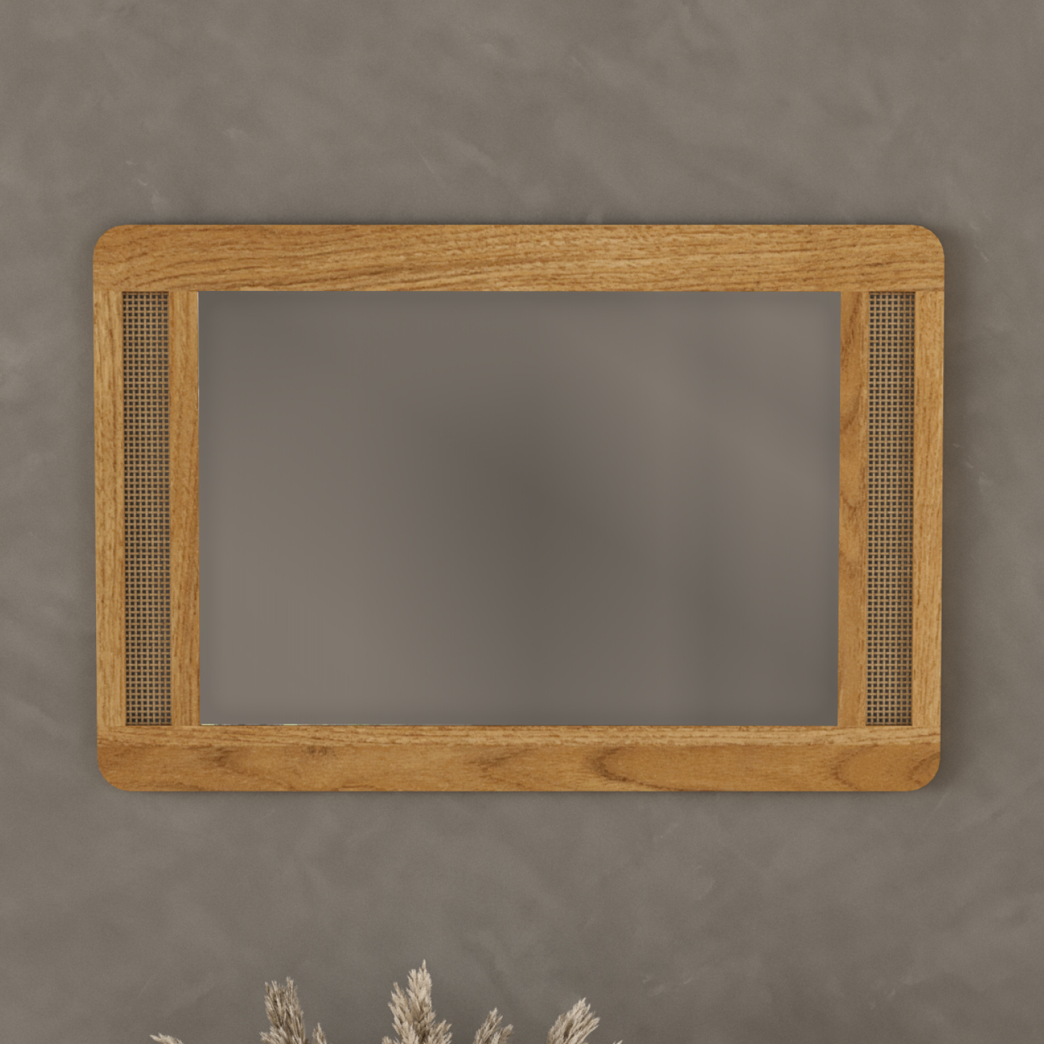 Oak Rattan Wall Mirror