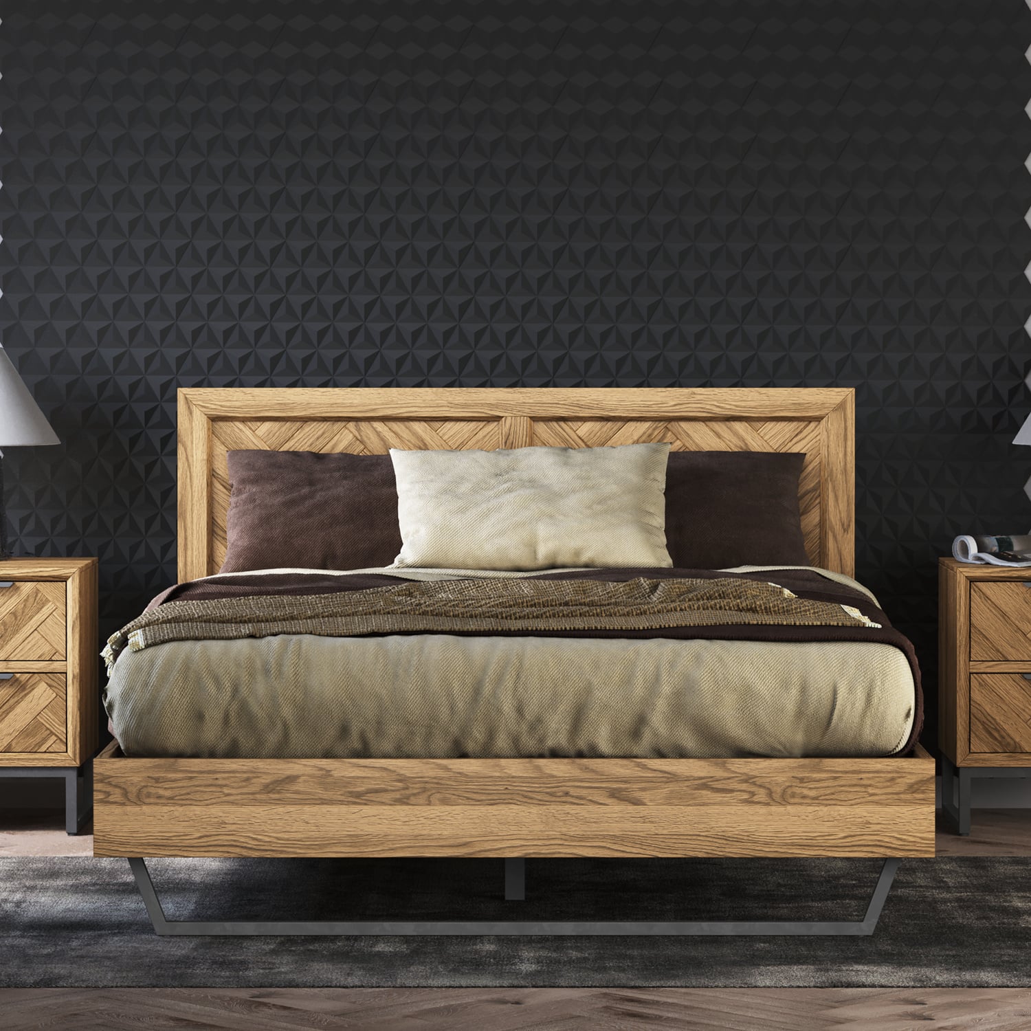 Click to view product details and reviews for Herringbone Solid Oak King Size Bed. Click to view product details and reviews for Herringbone Solid Oak King Size Bed.