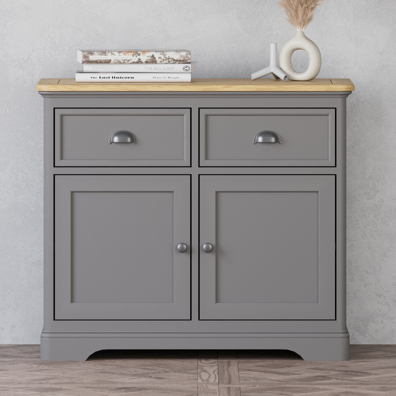 Felton Oak And Light Grey Painted Small Sideboard