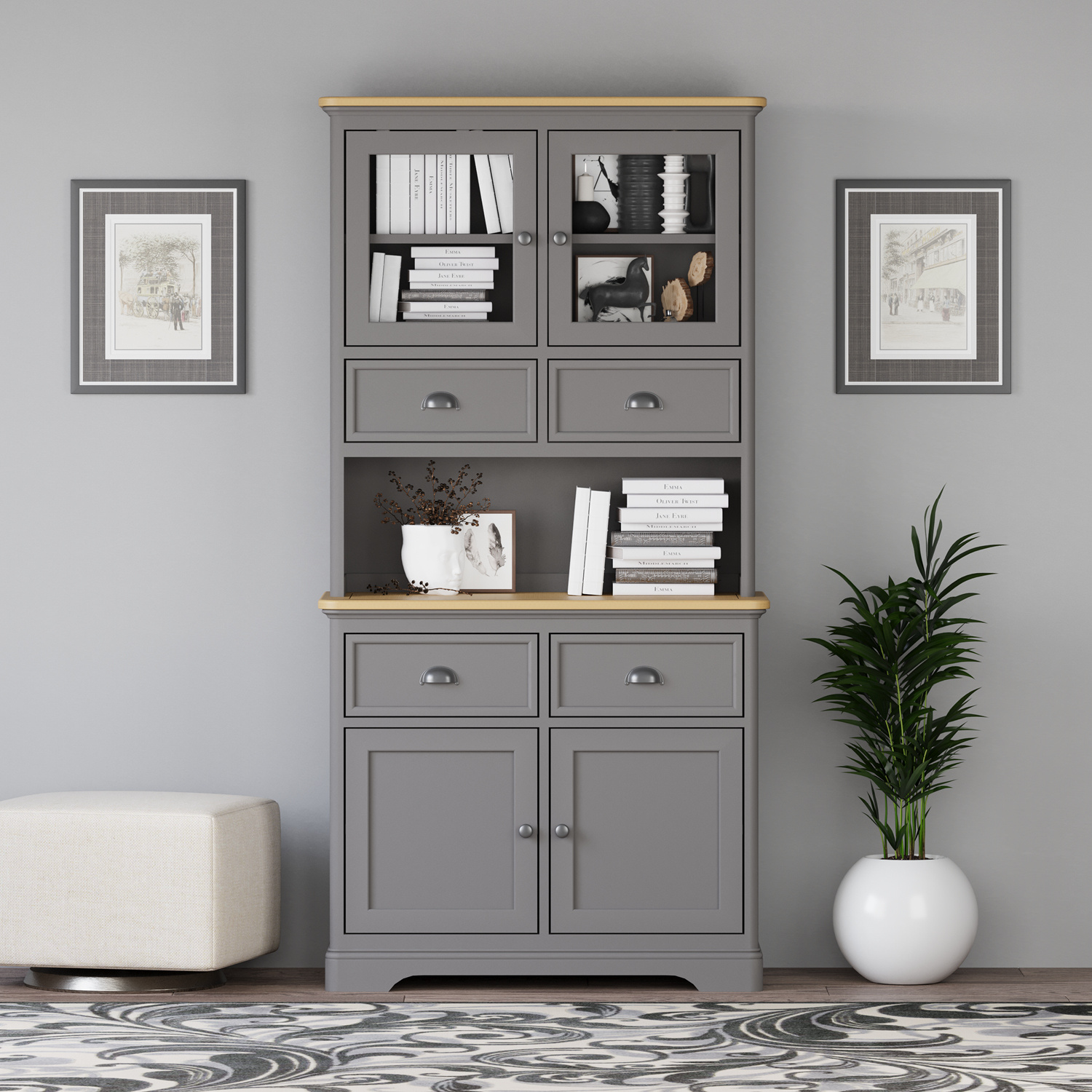 Felton Oak And Light Grey Painted Small Dresser