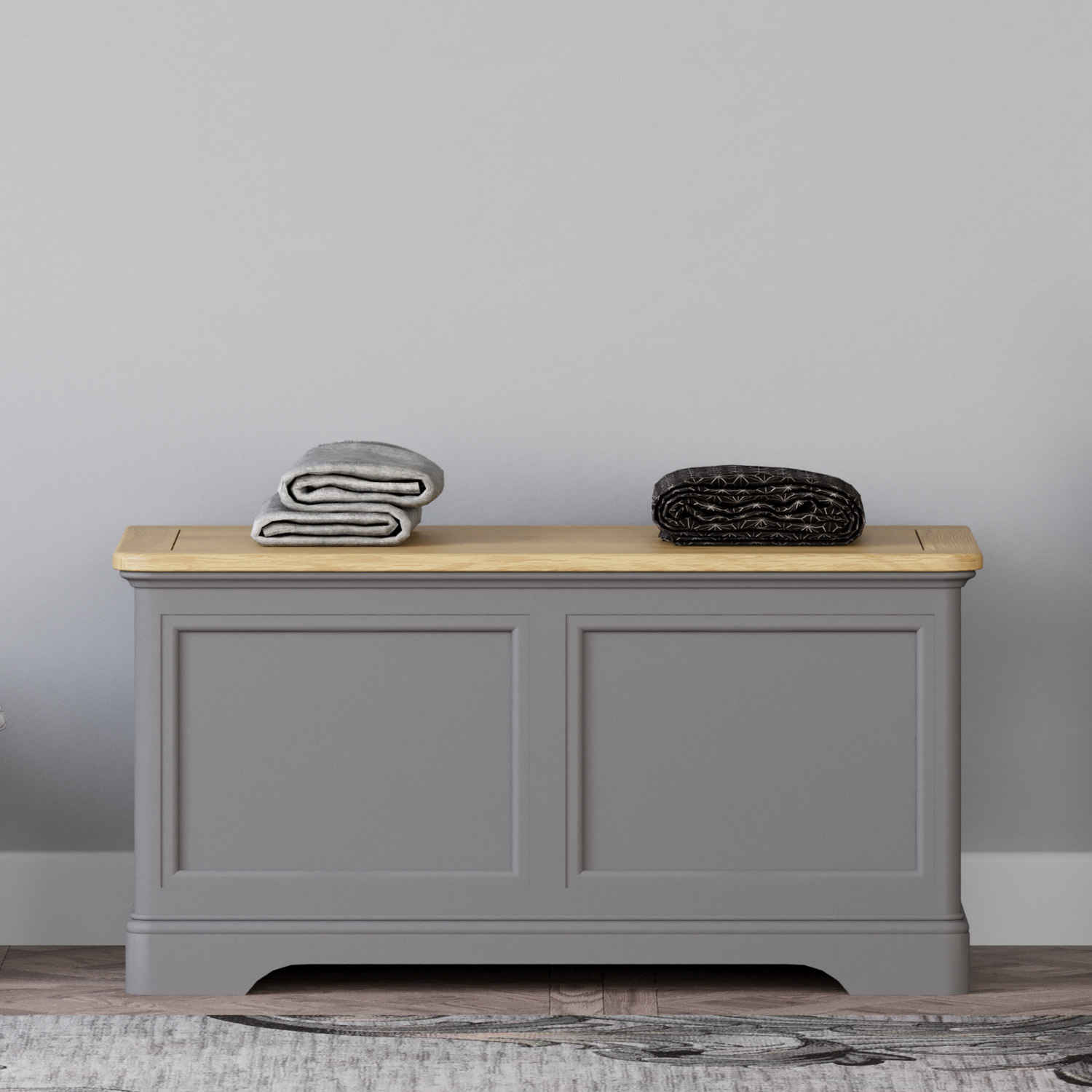 Felton Oak and Light Grey Painted Blanket Box