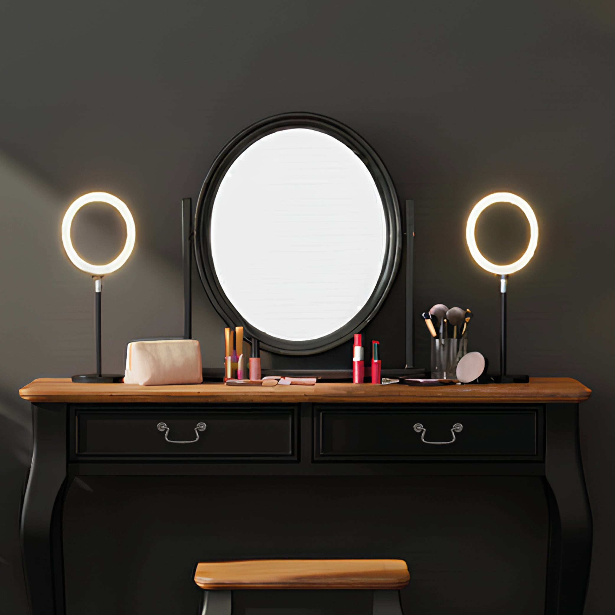 Chateau Noir Black Painted Dressing Table Mirror