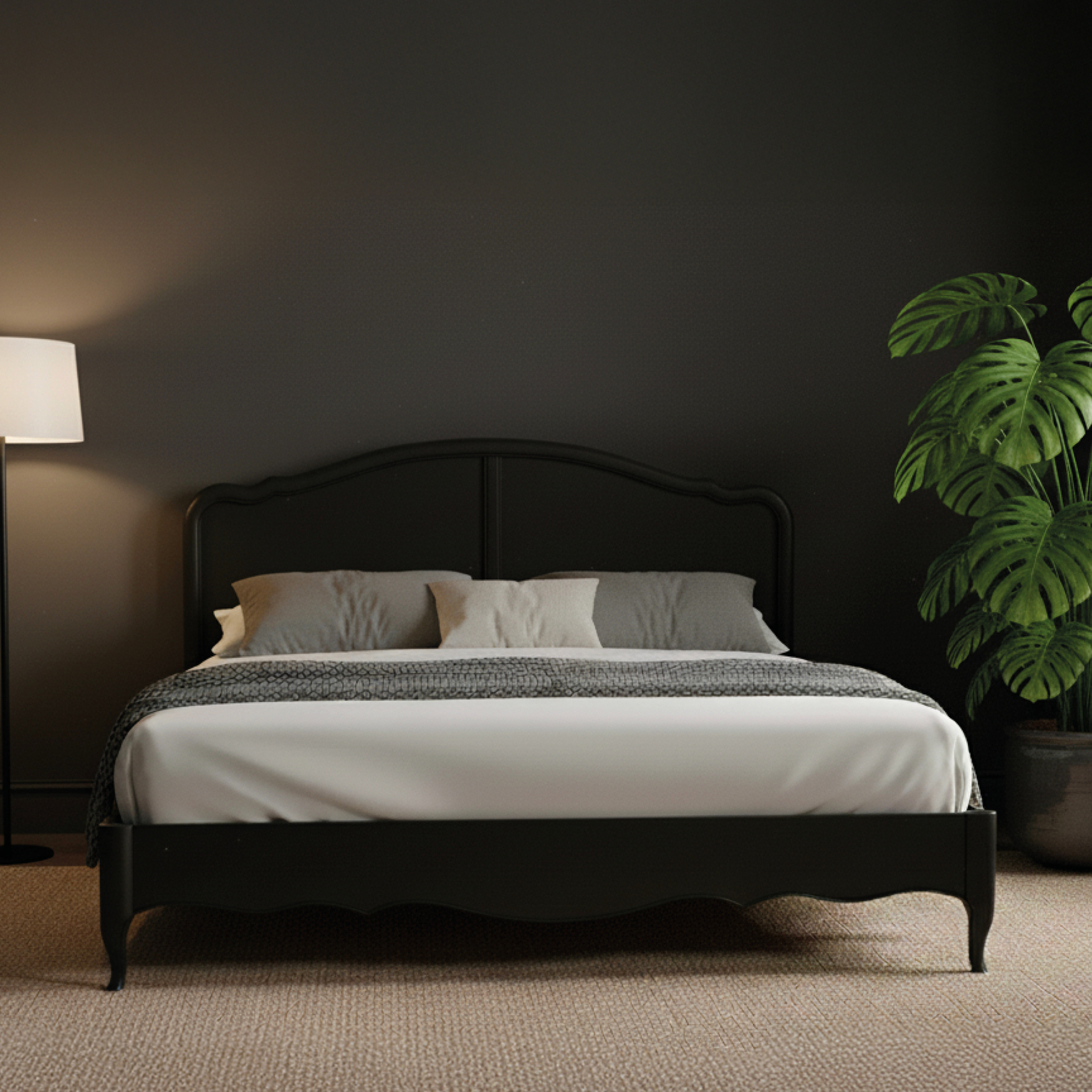 Chateau Noir Oak And Black Painted Super King Size Bed