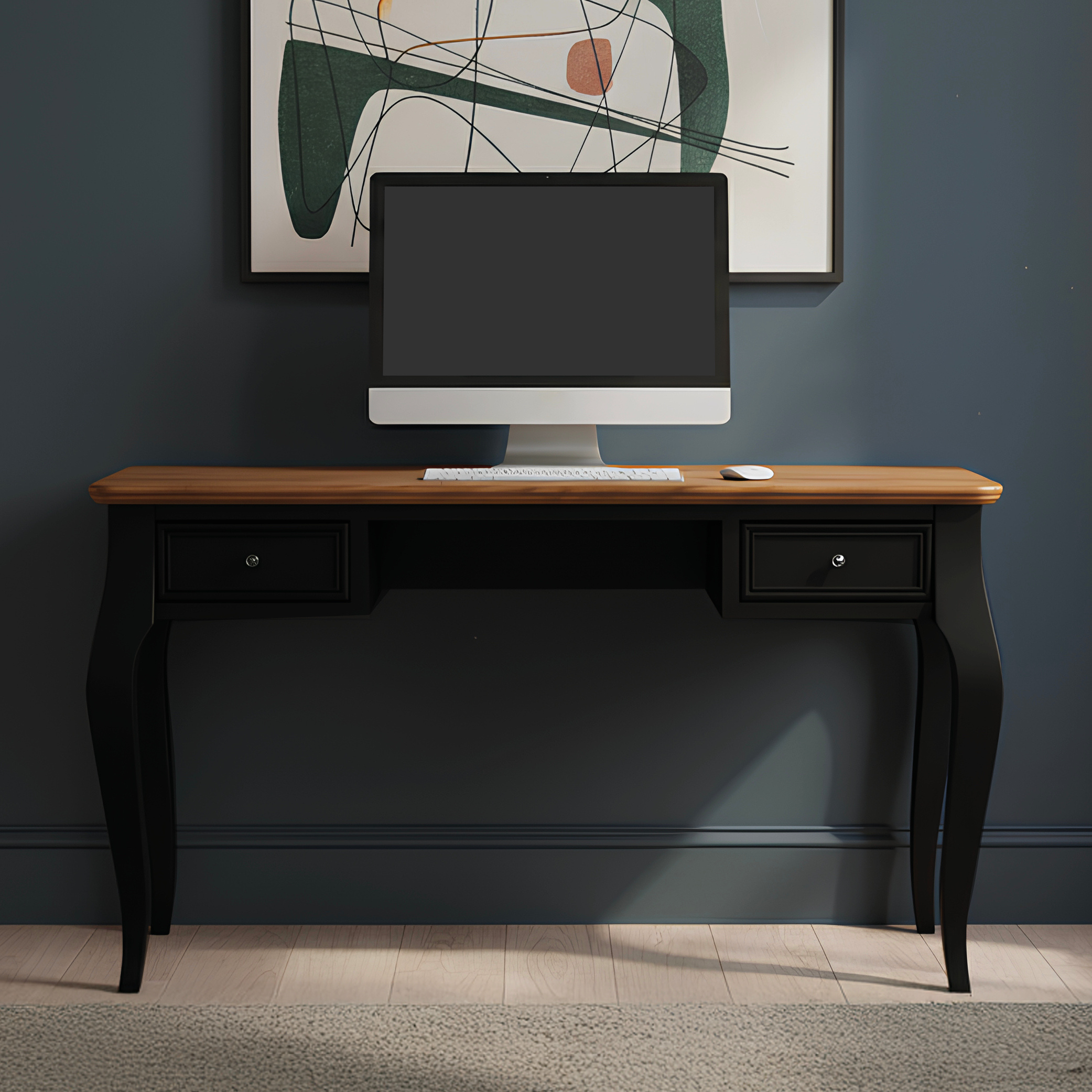 Chateau Noir Oak And Black Painted Computer Desk